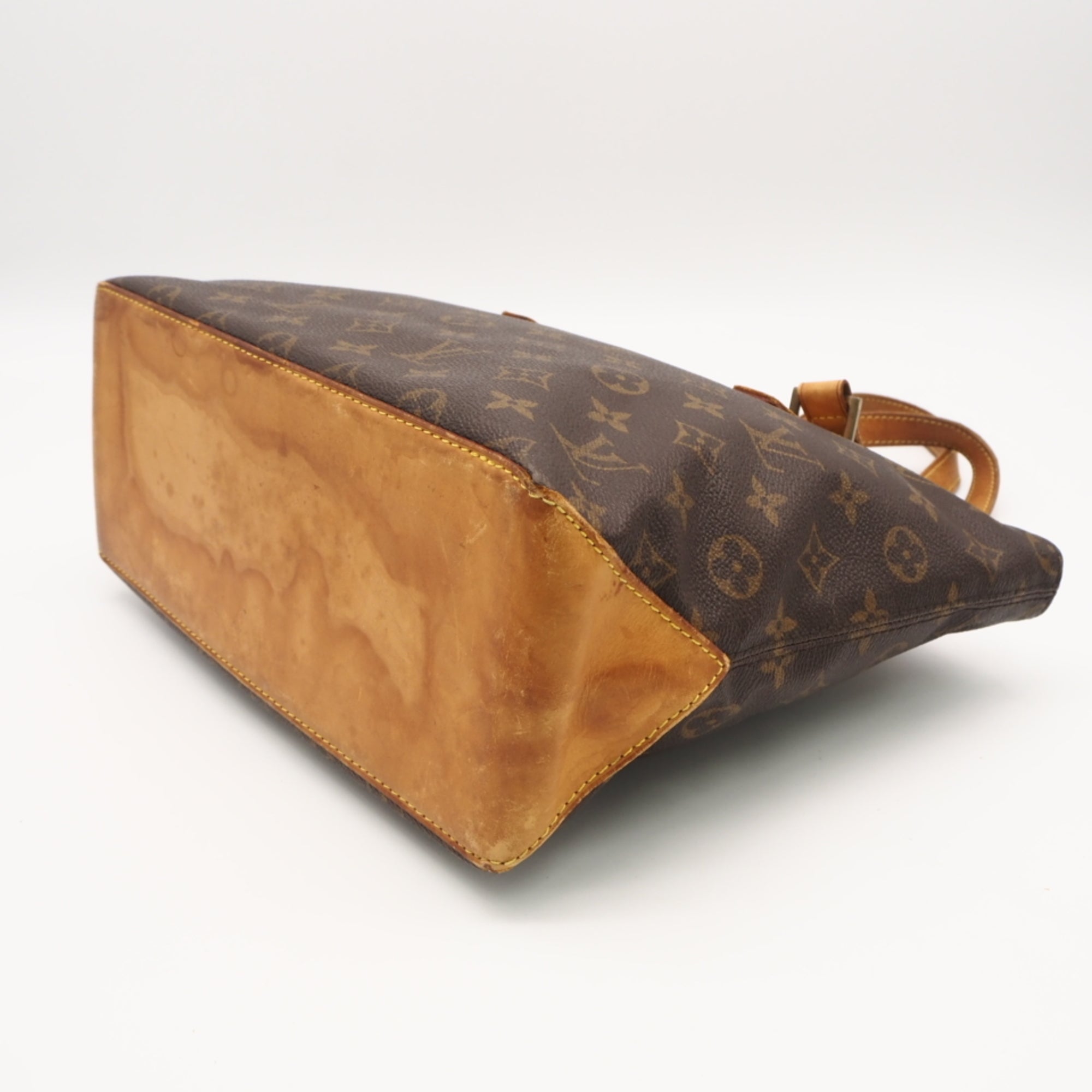 Louis Vuitton Beige Brown Coated Canvas Leather Handbag (Pre-Owned)
