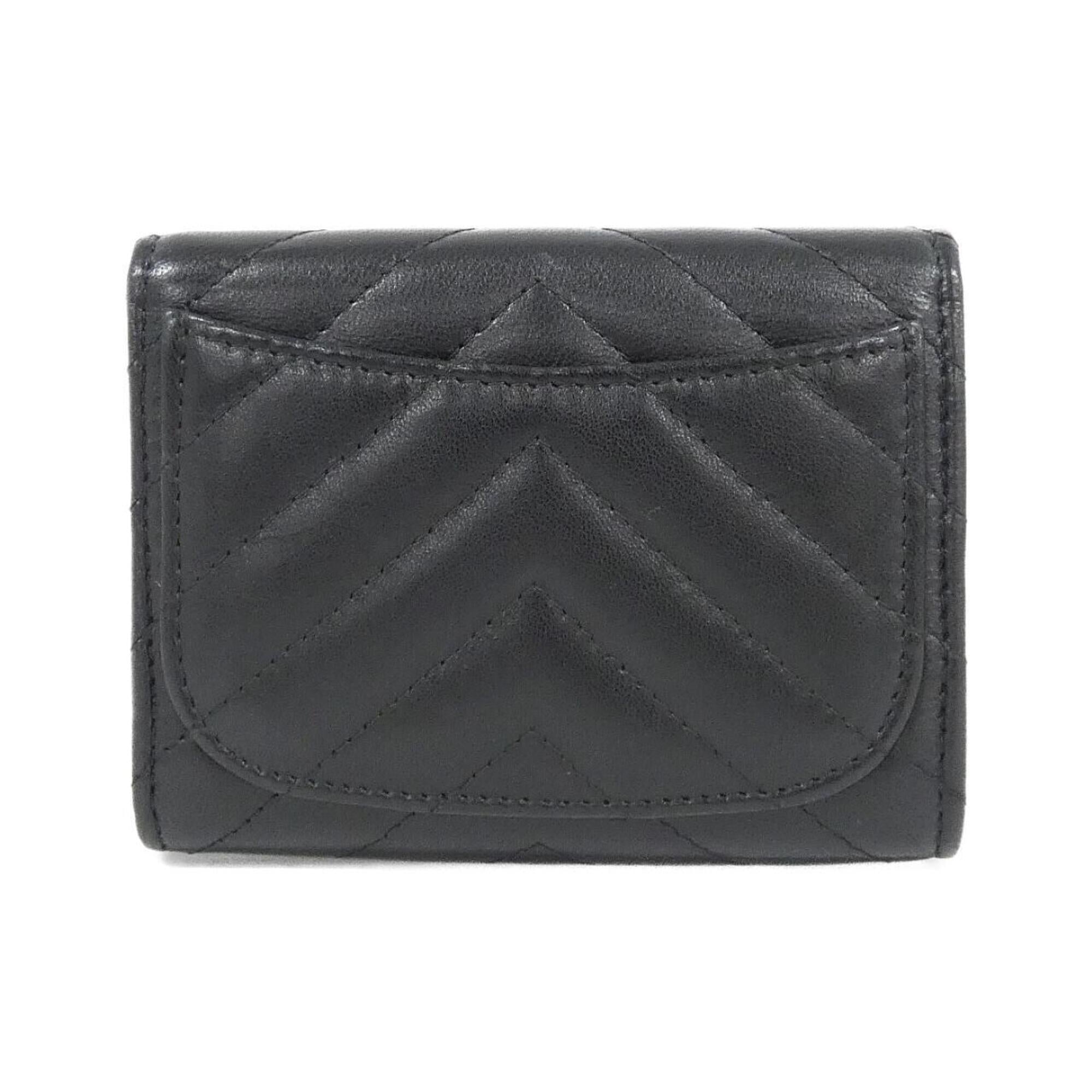 Chanel Black Leather Coin Purse/Coin Case (Pre-Owned)