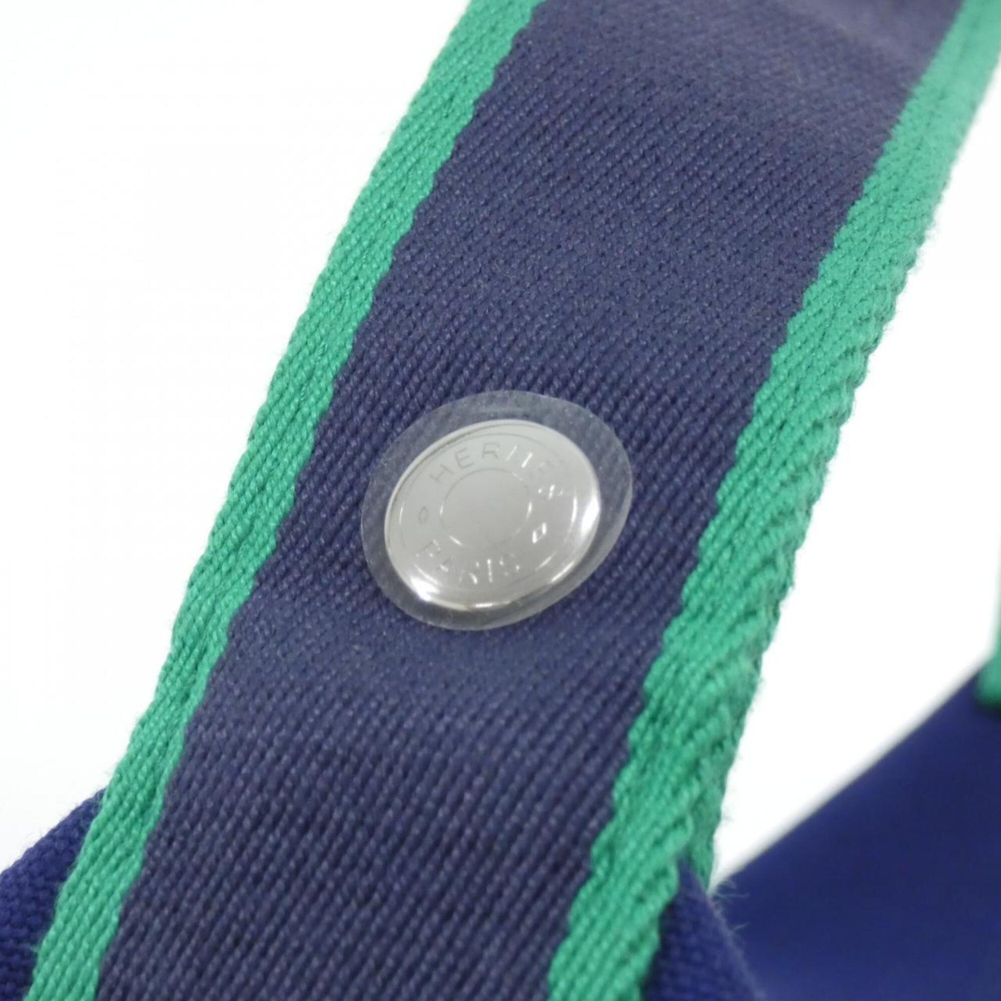 Hermes Blue Marine Blue Canvas Handbag Pouch (Pre-Owned)