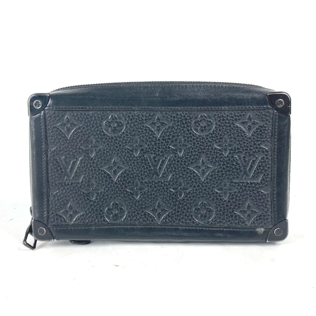 Louis Vuitton Black Leather Clutch Bag Pouch (Pre-Owned)