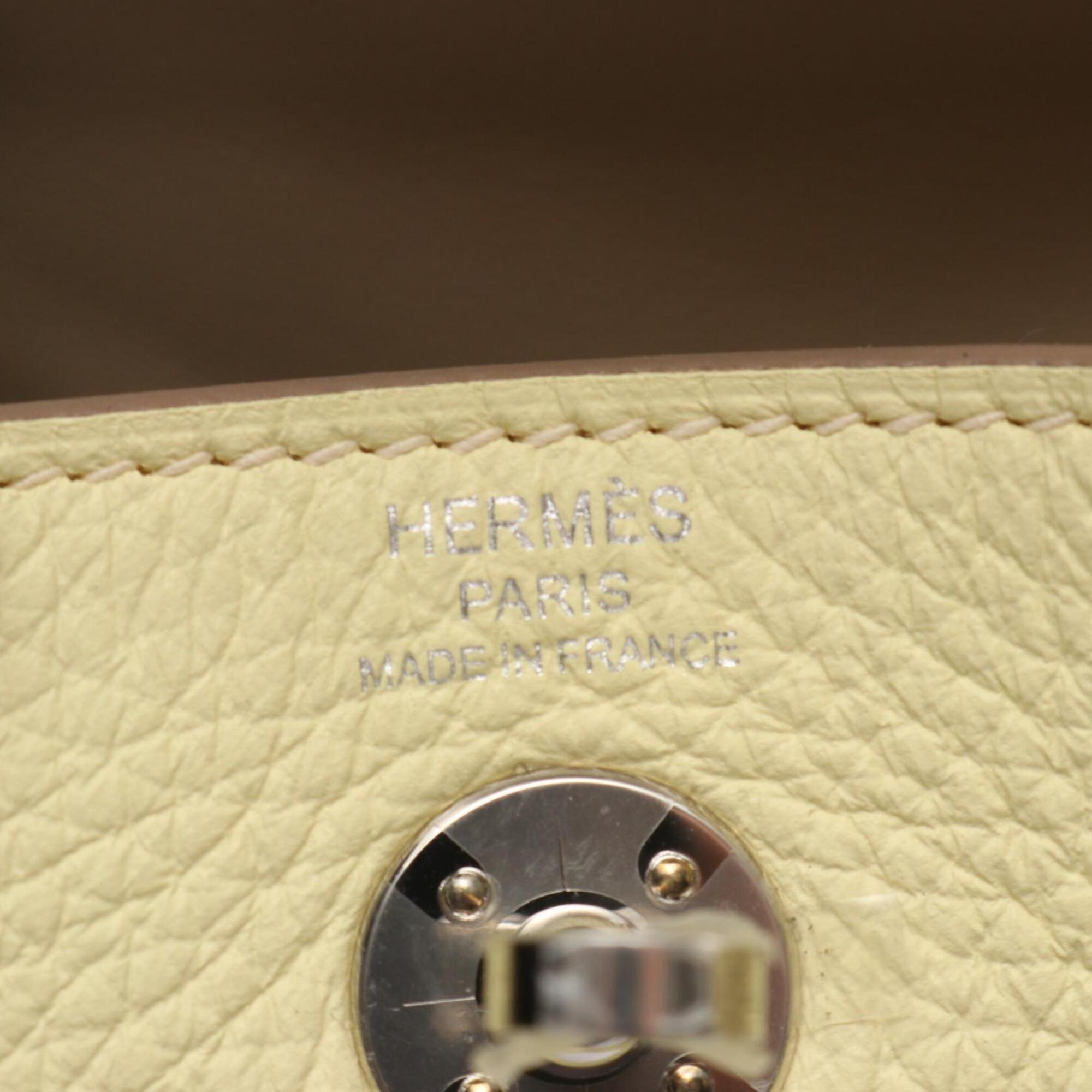 Hermes Ivory Yellow Taurillon Clemence Leather Leather Handbag Shoulder Bag (Pre-Owned)