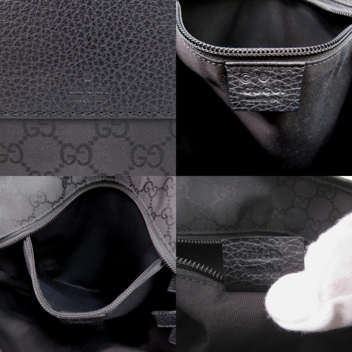 Gucci Black Nylon Leather Tote Bag (Pre-Owned)