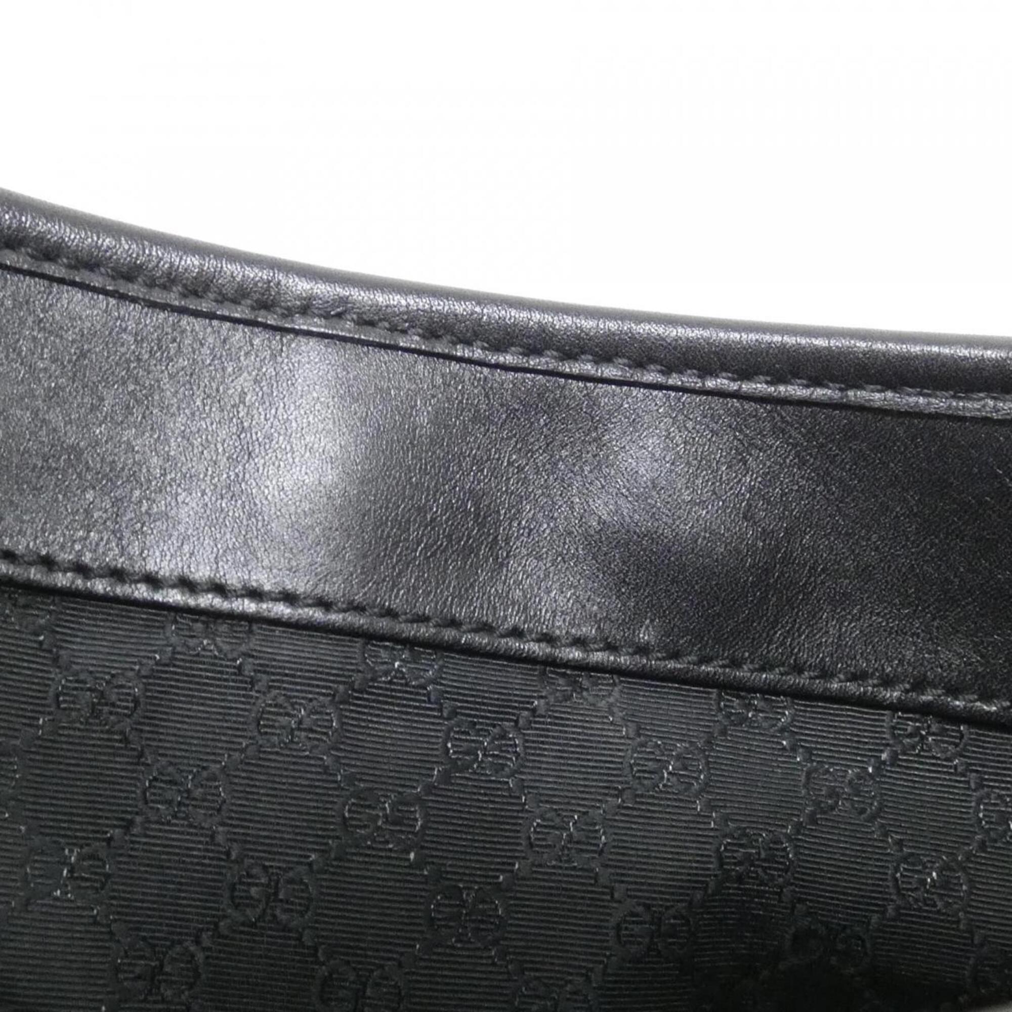 Gucci Black Denim Leather Shoulder Bag (Pre-Owned)