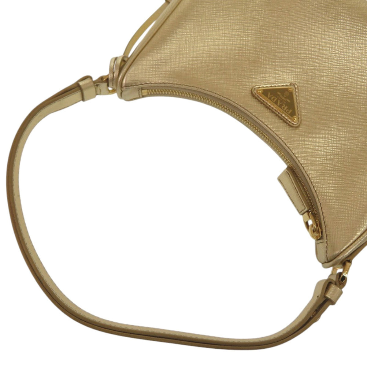 Prada Gold Leather Shoulder Bag (Pre-Owned)