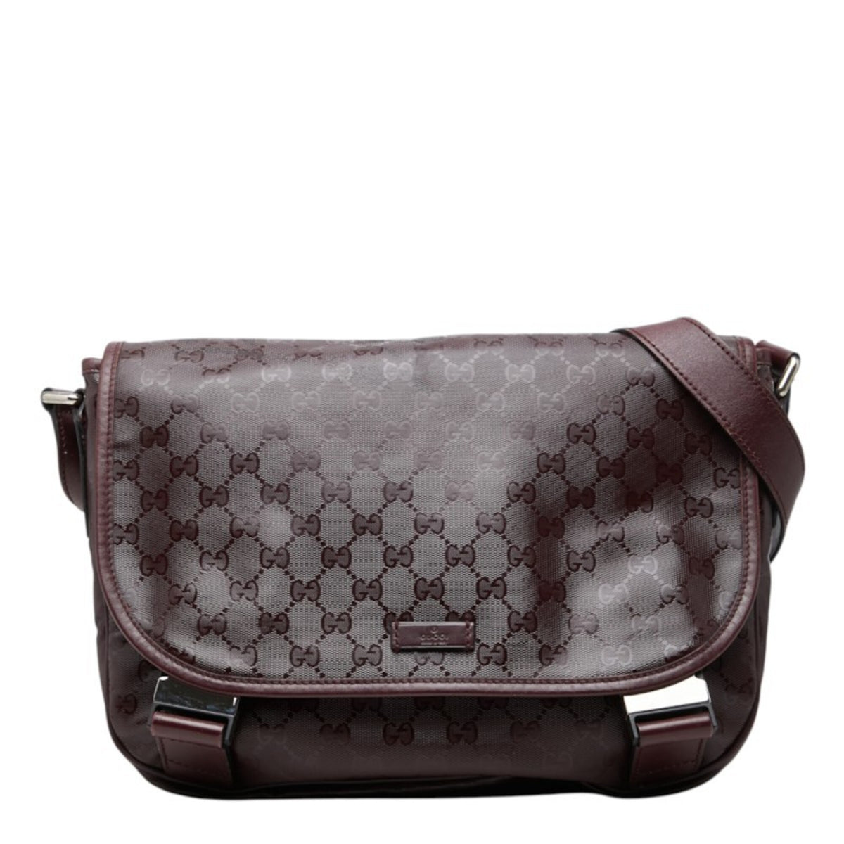 Gucci Red Color Wine Pvc Leather Messenger Bag Shoulder Bag (Pre-Owned)