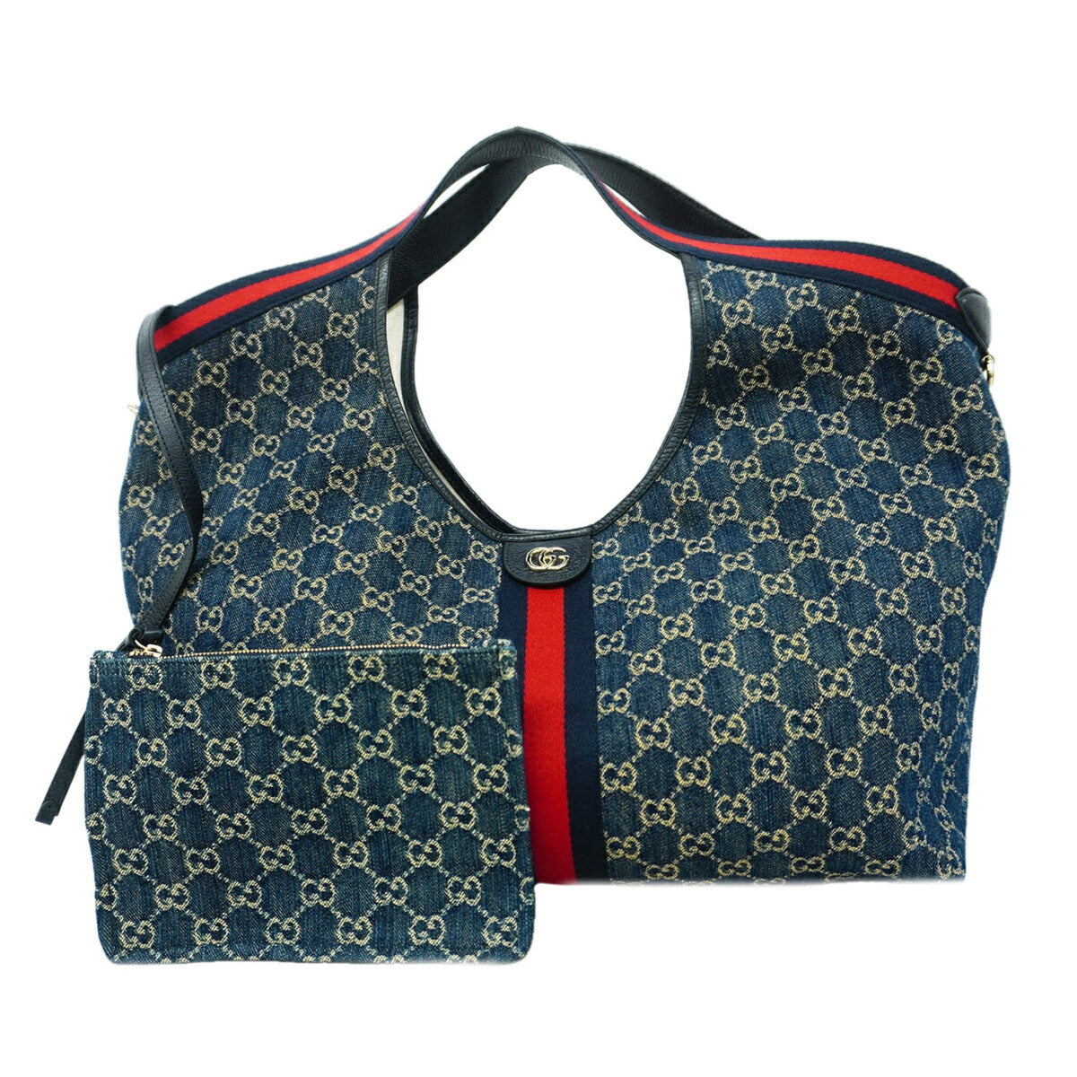 Gucci Navy Denim Tote Bag (Pre-Owned)