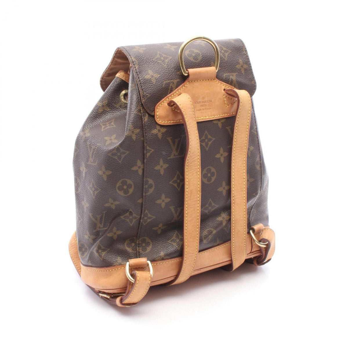 Louis Vuitton Brown Coated Canvas Leather Backpack Handbag (Pre-Owned)