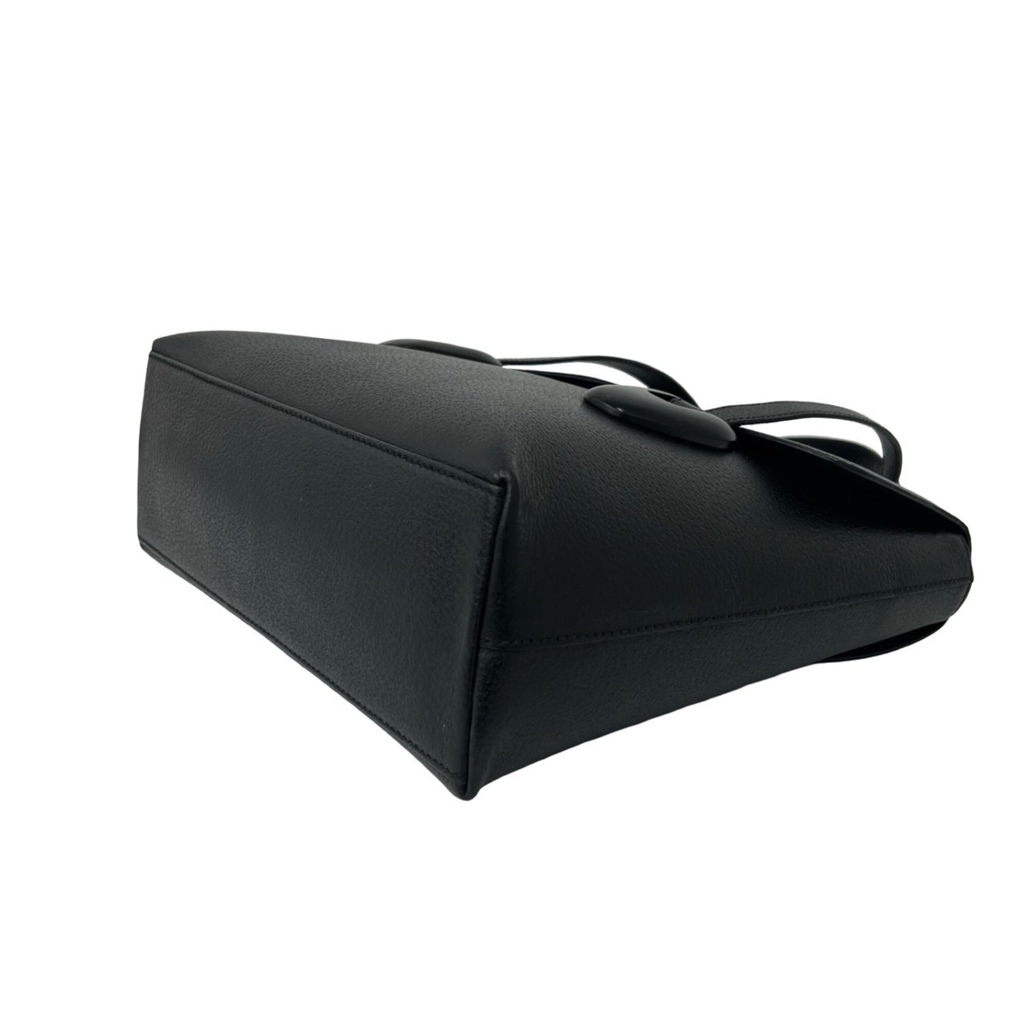 Gucci Black Leather Handbag Tote Bag (Pre-Owned)