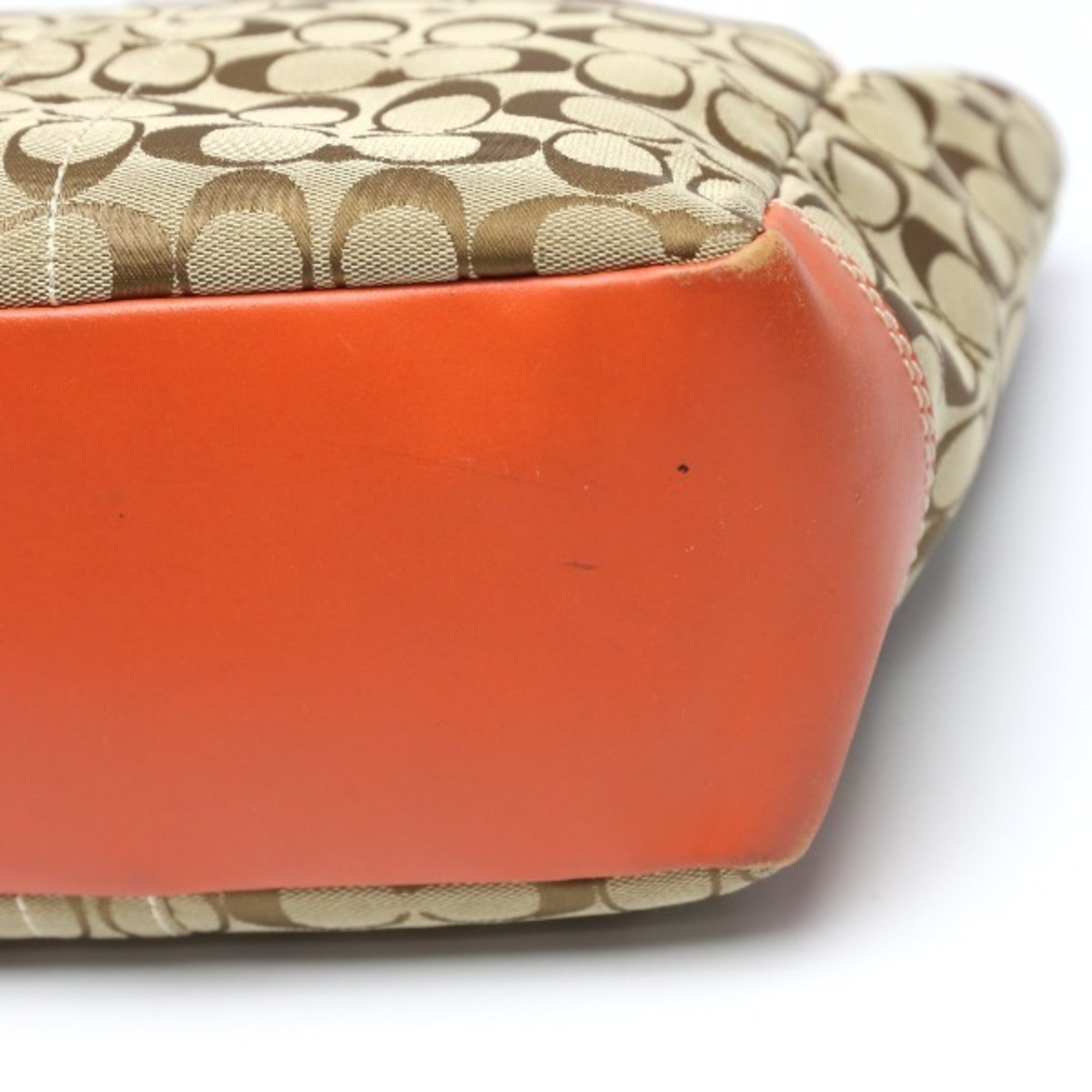 Coach Orange Signature Line Tote Bag (Pre-Owned)