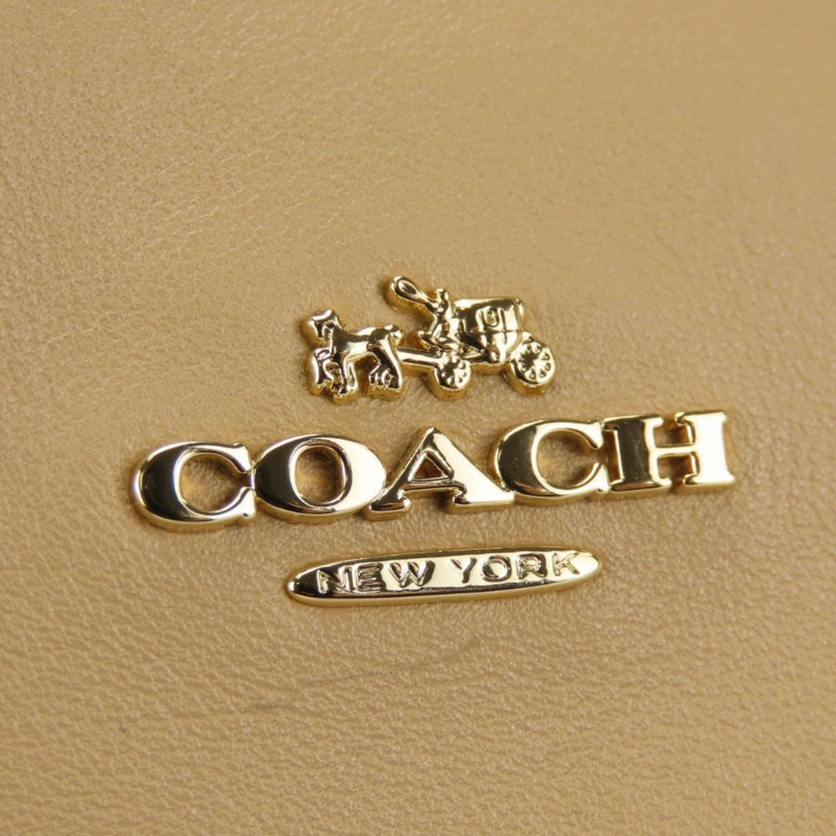 Coach Beige Ivory Canvas Leather Tote Bag (Pre-Owned)
