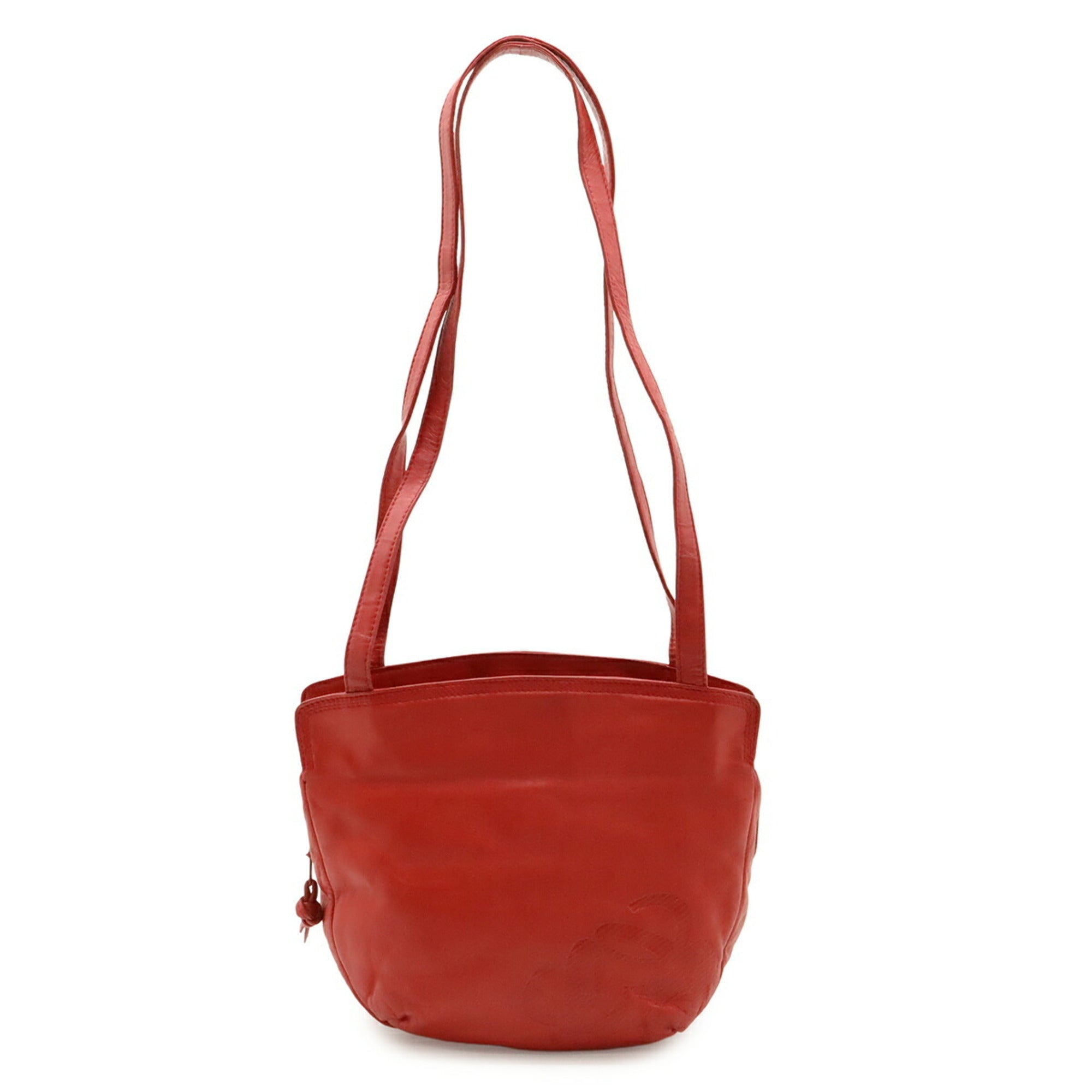 Loewe Red Color Leather Shoulder Bag Tote Bag (Pre-Owned)