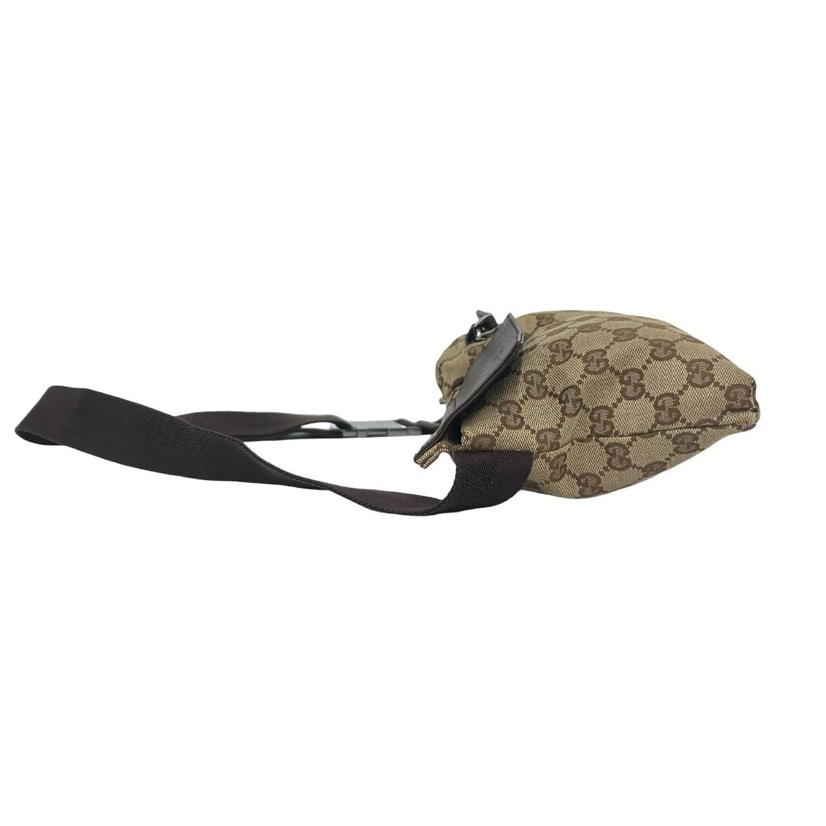 Gucci Brown Canvas Leather Pouch Shoulder Bag Sling Bag (Pre-Owned)