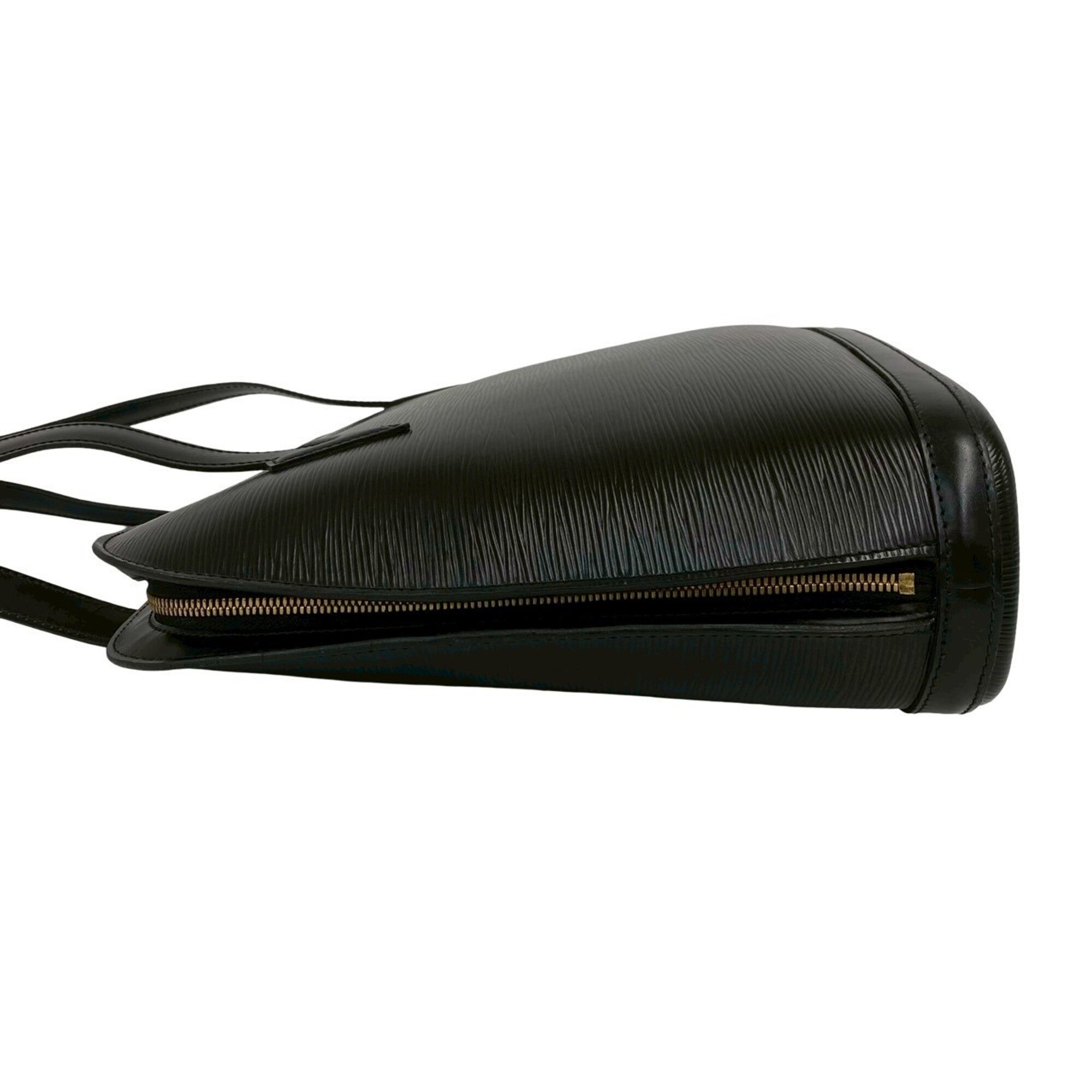 Louis Vuitton Black Leather Shoulder Bag Tote Bag (Pre-Owned)