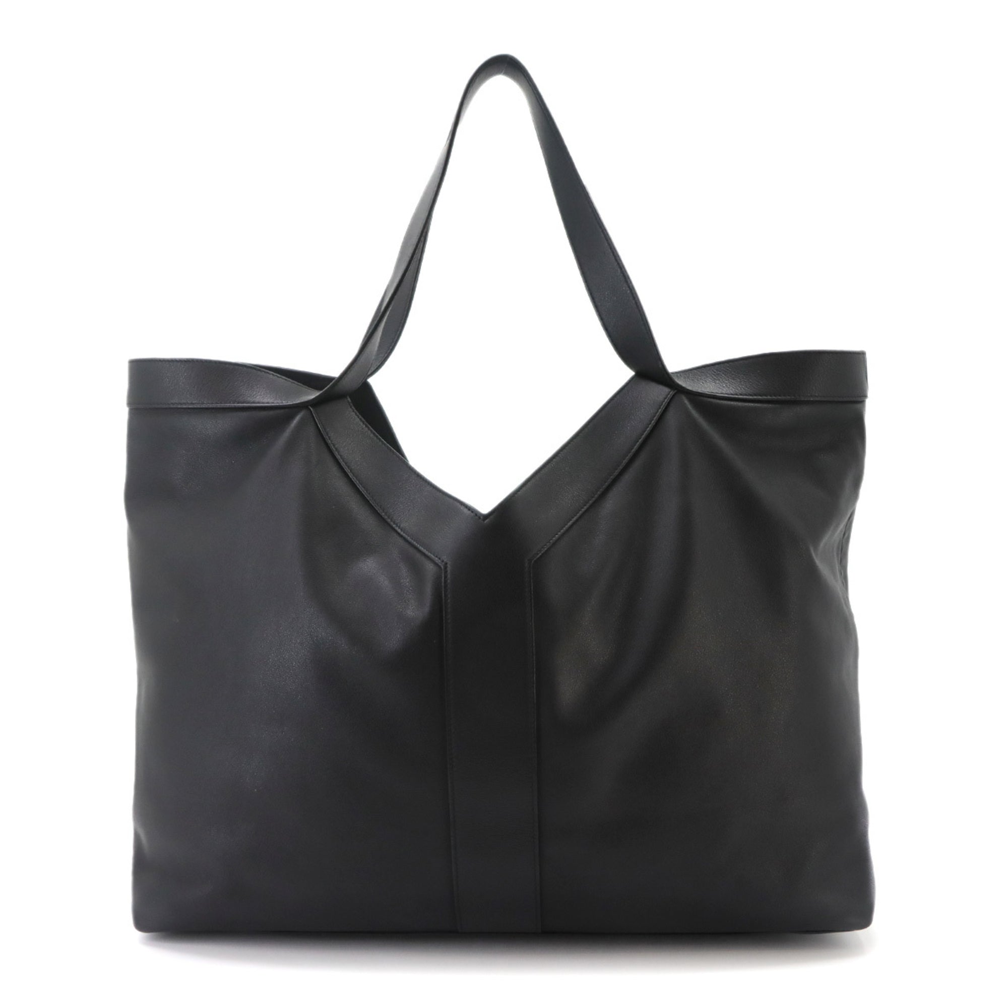Saint Laurent Black Leather Handbag Tote Bag (Pre-Owned)