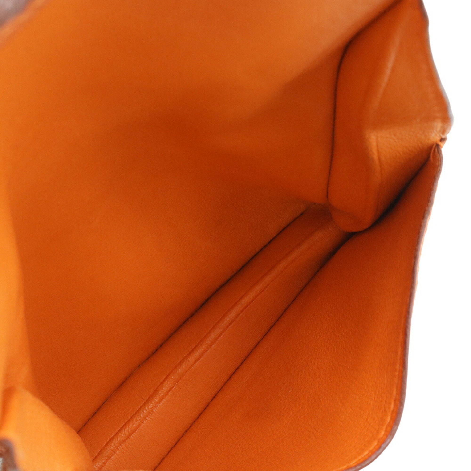 Hermes Dogon Orange Togo Leather Coin Purse/Coin Case (Pre-Owned)