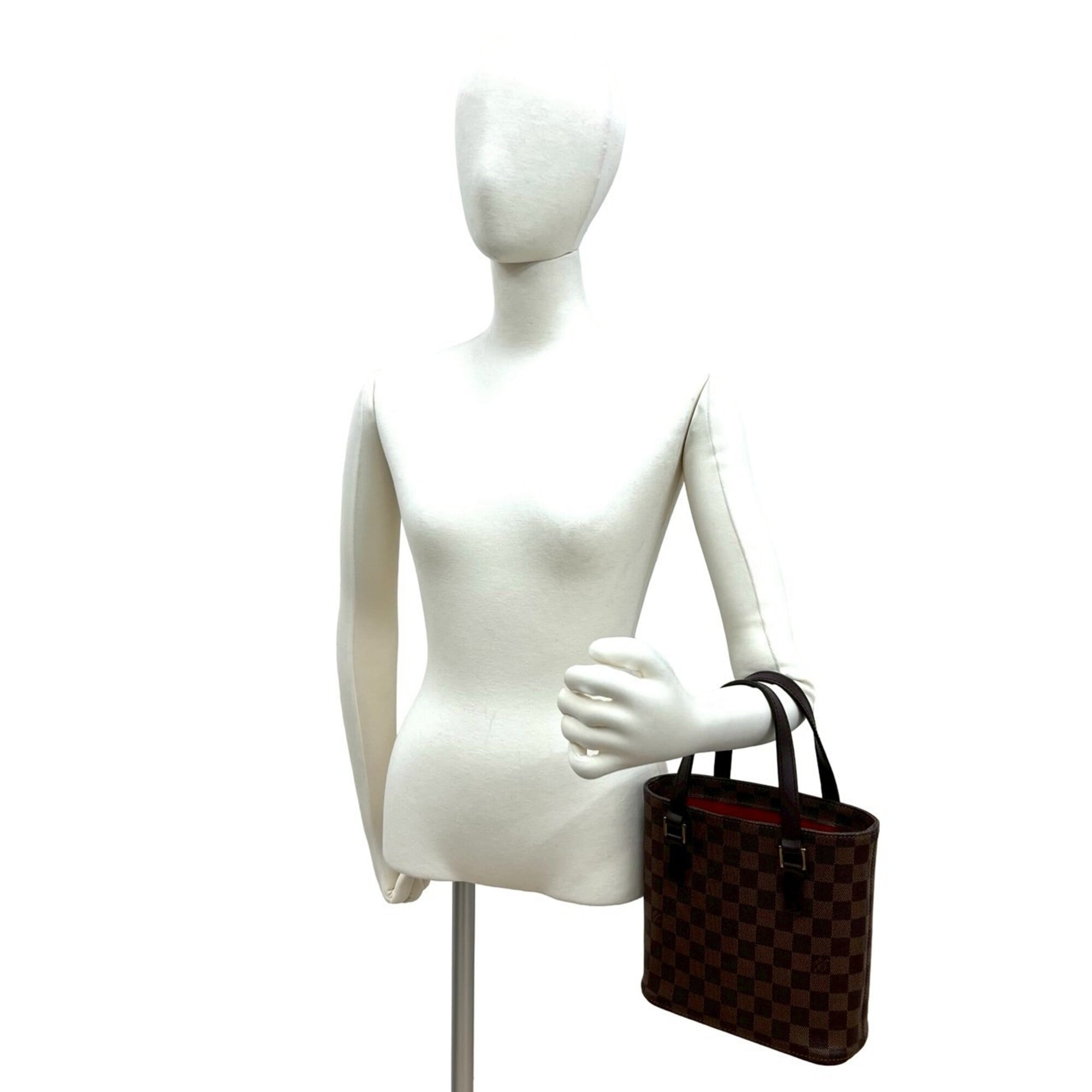 Louis Vuitton Brown Leather Pvc Handbag Tote Bag (Pre-Owned)