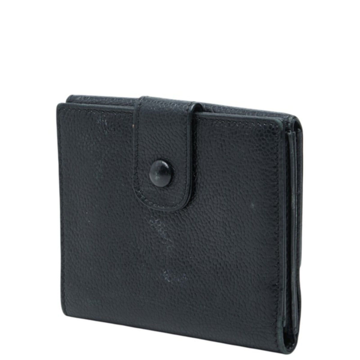 Chanel Black Grained Calfskin Wallet (Bi-Fold) (Pre-Owned)