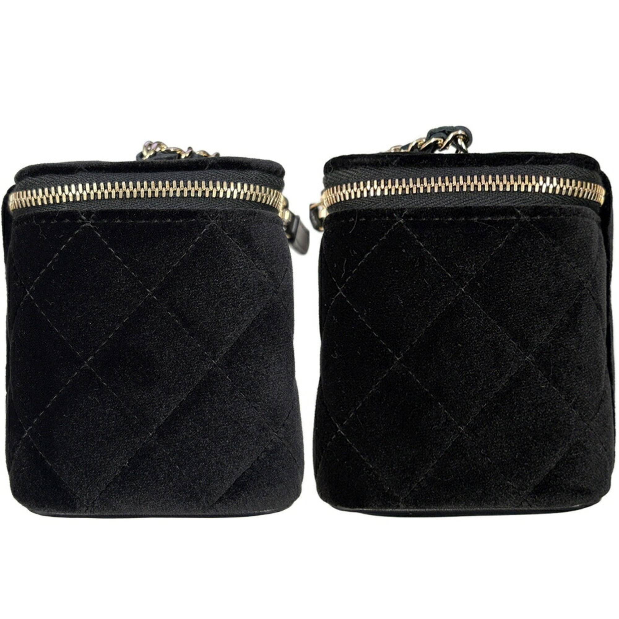 Chanel Black Leather Shoulder Bag Vanity Bag (Pre-Owned)
