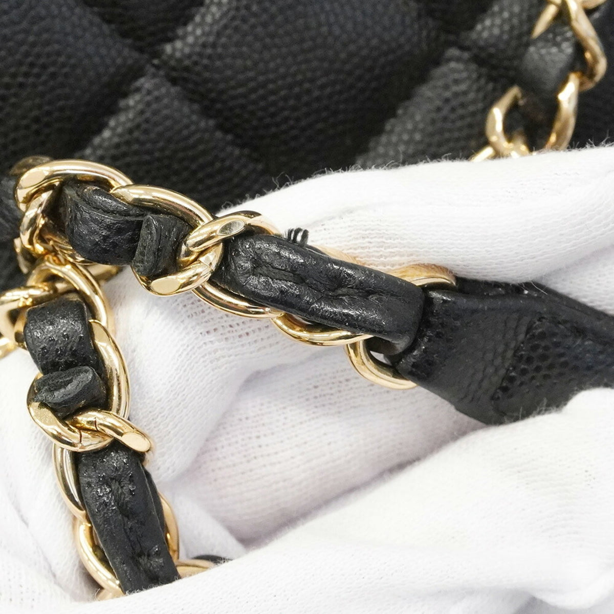 Chanel Black Grained Calfskin Tote Bag (Pre-Owned)