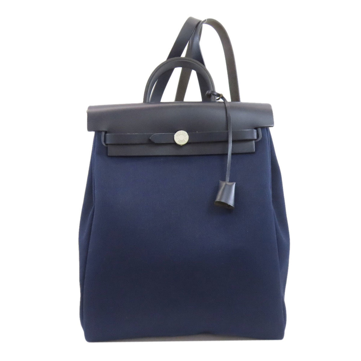 Hermes Navy Toile Officier Handbag (Pre-Owned)
