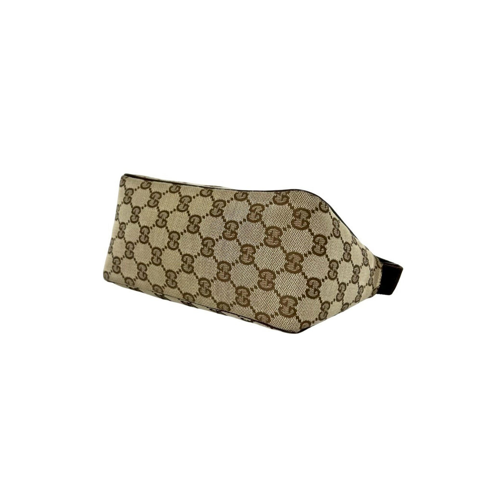 Gucci Brown Canvas Leather Handbag Pouch Shoulder Bag (Pre-Owned)
