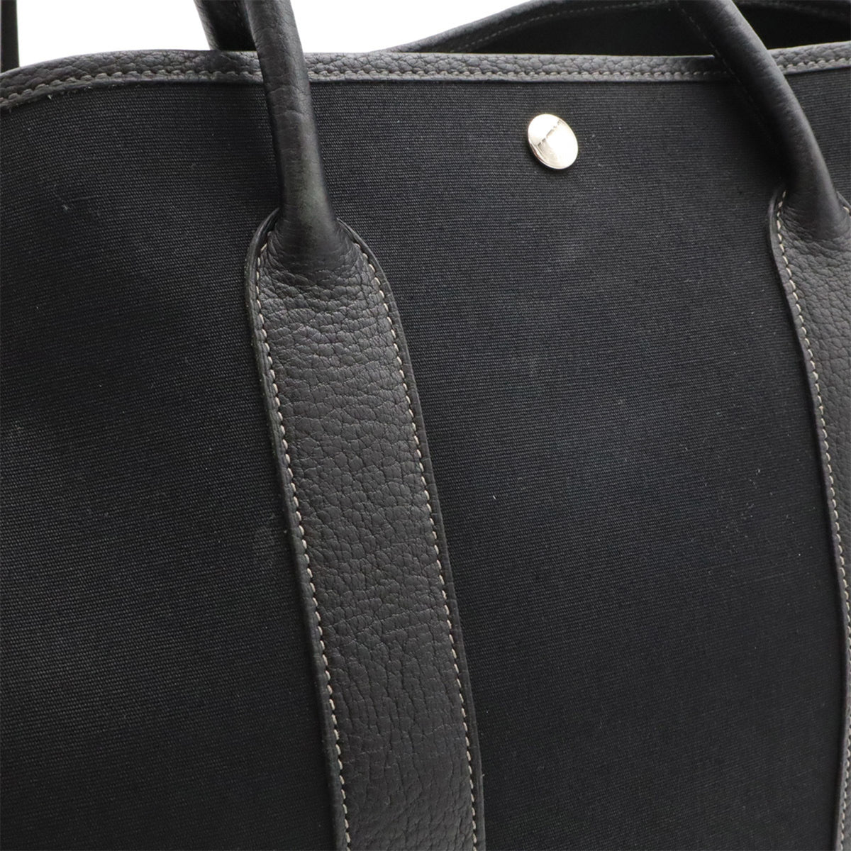 Hermes Black Toile Officier Shoulder Bag Tote Bag (Pre-Owned)