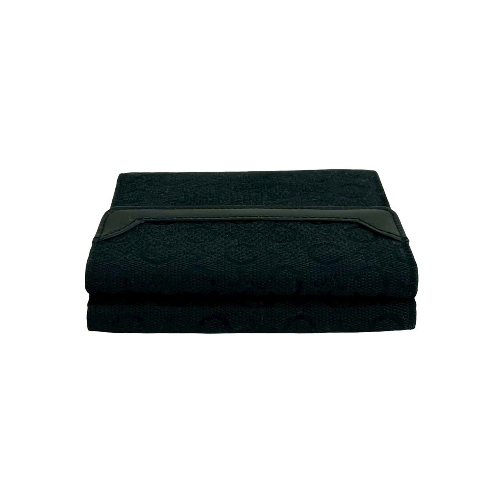 Celine Black Canvas Leather Wallet (Tri-Fold) (Pre-Owned)