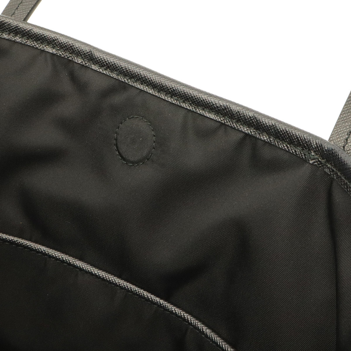 Prada Black Blue Nylon Leather Shoulder Bag Tote Bag (Pre-Owned)