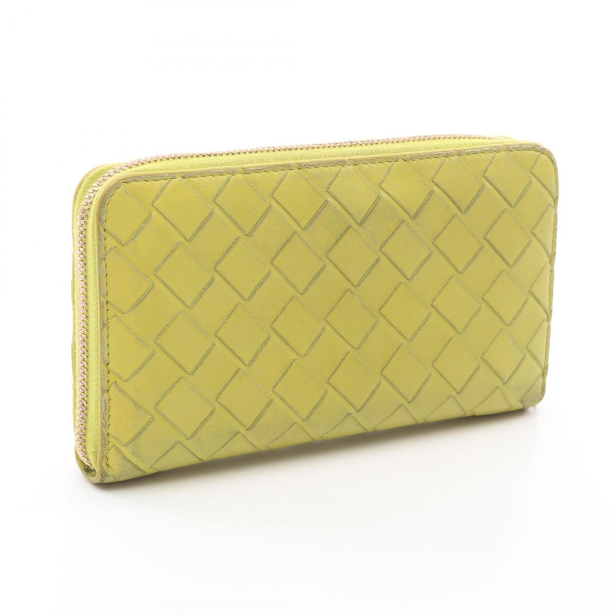 Bottega Veneta Green Leather Long Wallet (Bi-Fold) (Pre-Owned)