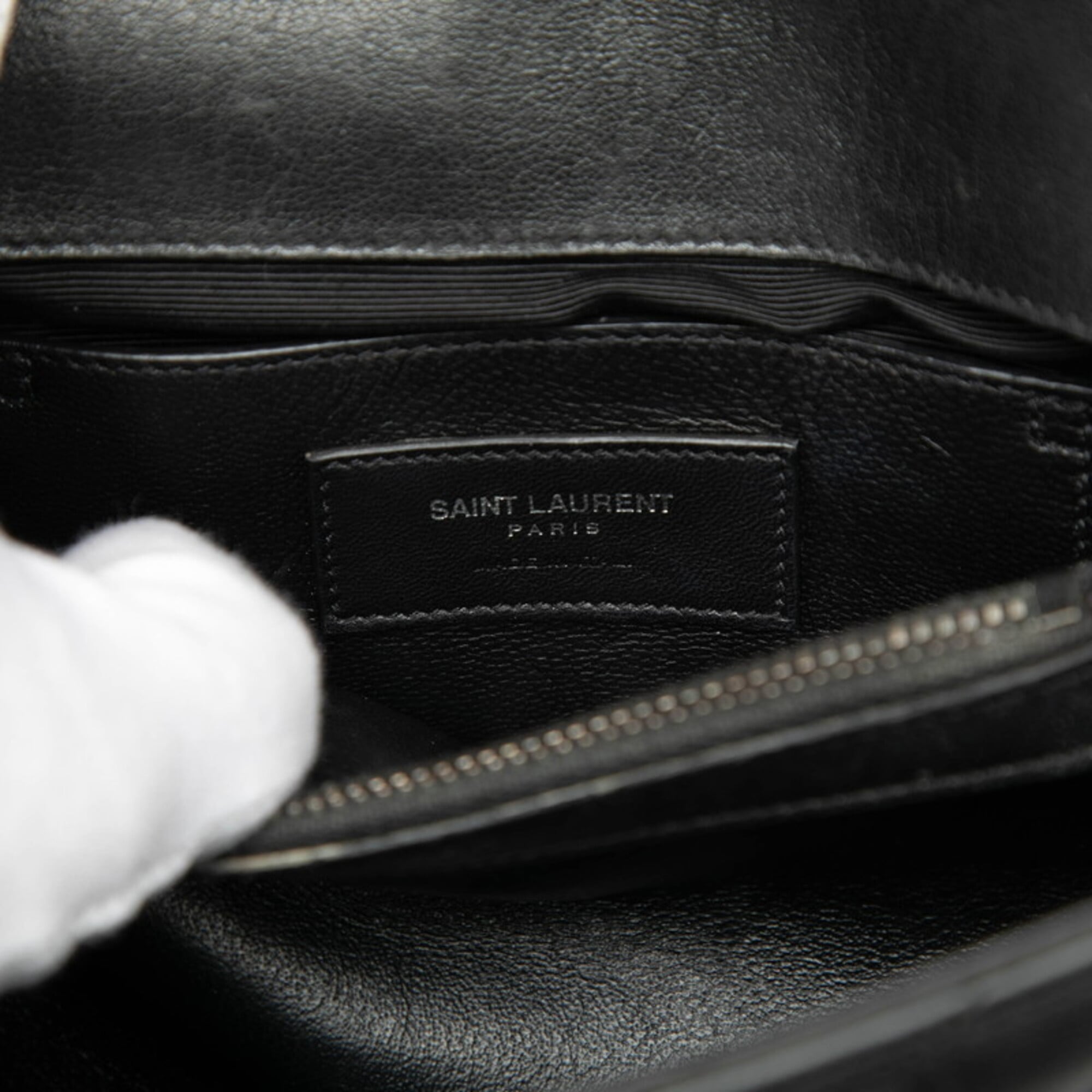 Saint Laurent Black Leather Handbag Shoulder Bag (Pre-Owned)