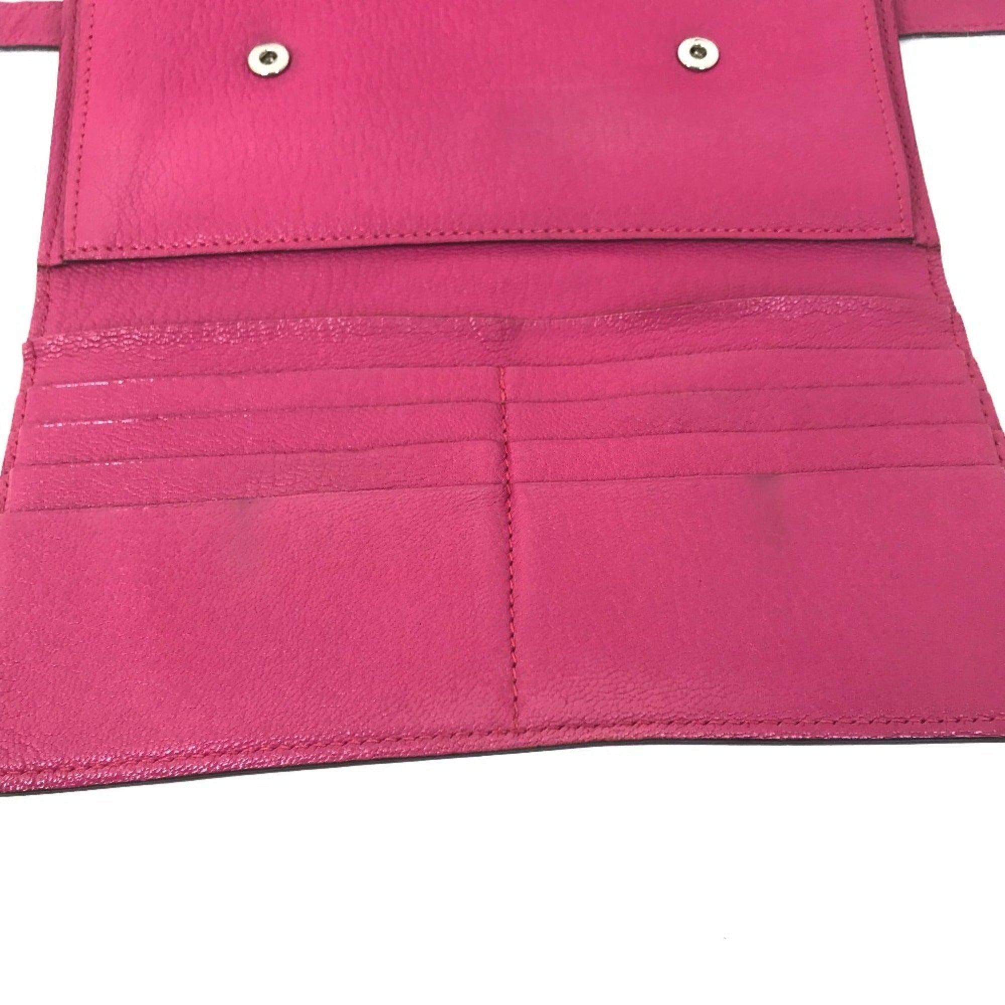 Hermes Pink Chevre Leather Long Wallet (Bi-Fold) (Pre-Owned)