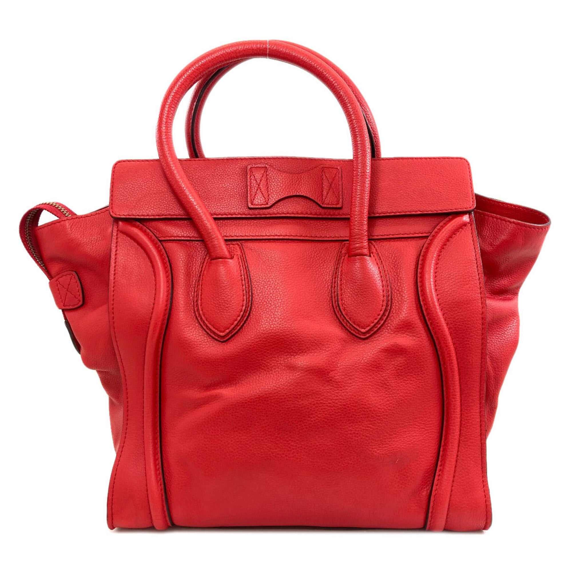 Celine Luggage Red Color Leather Handbag (Pre-Owned)