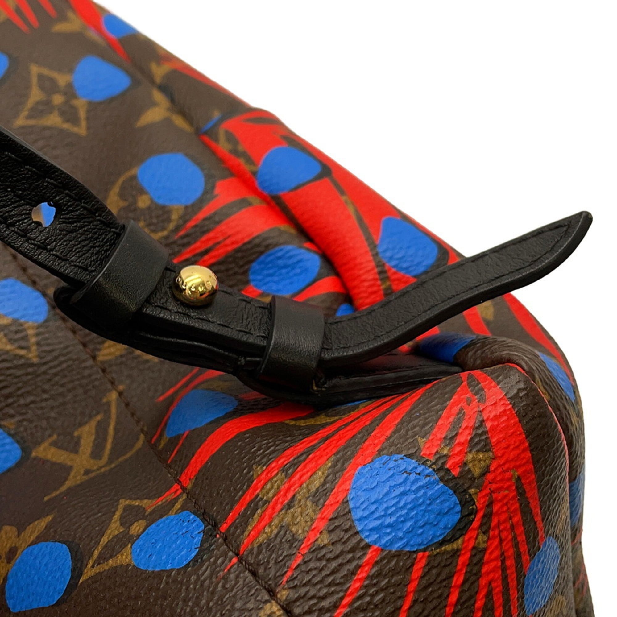 Louis Vuitton Black Blue Monogram Noir Red Color Monogram Handbag (Pre-Owned)
