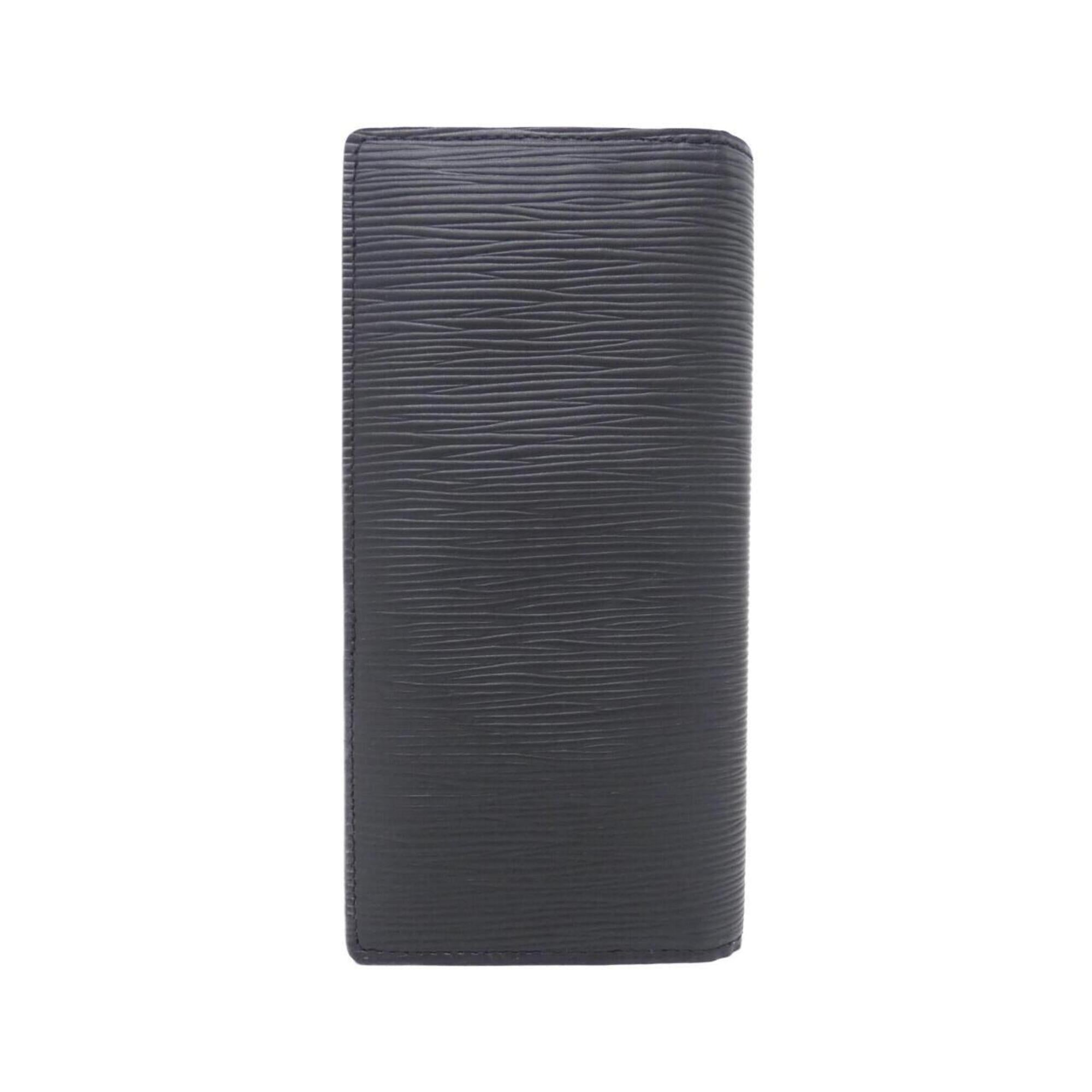 Louis Vuitton Black Blue Leather Long Wallet (Bi-Fold) (Pre-Owned)