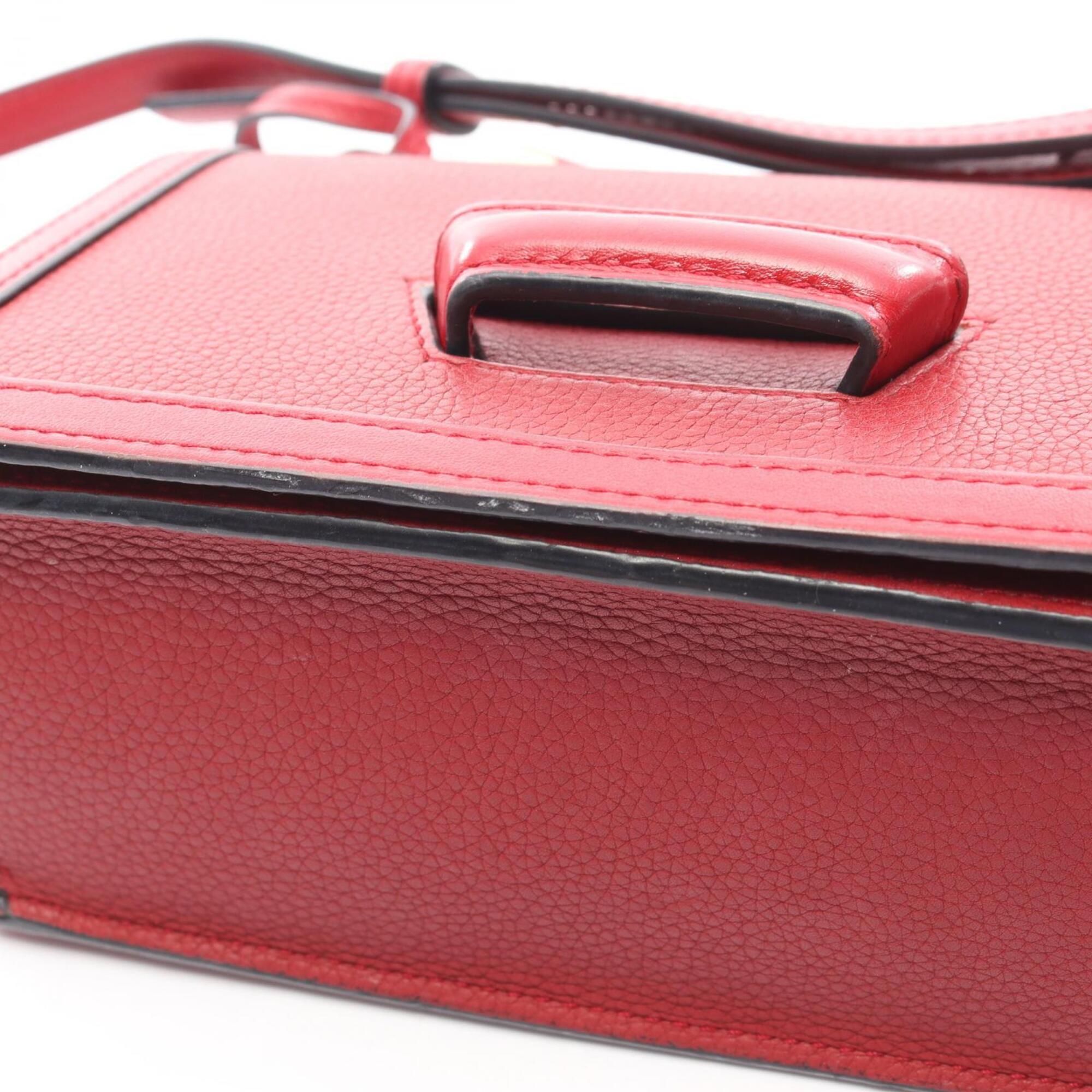 Loewe Red Color Leather Handbag Shoulder Bag (Pre-Owned)