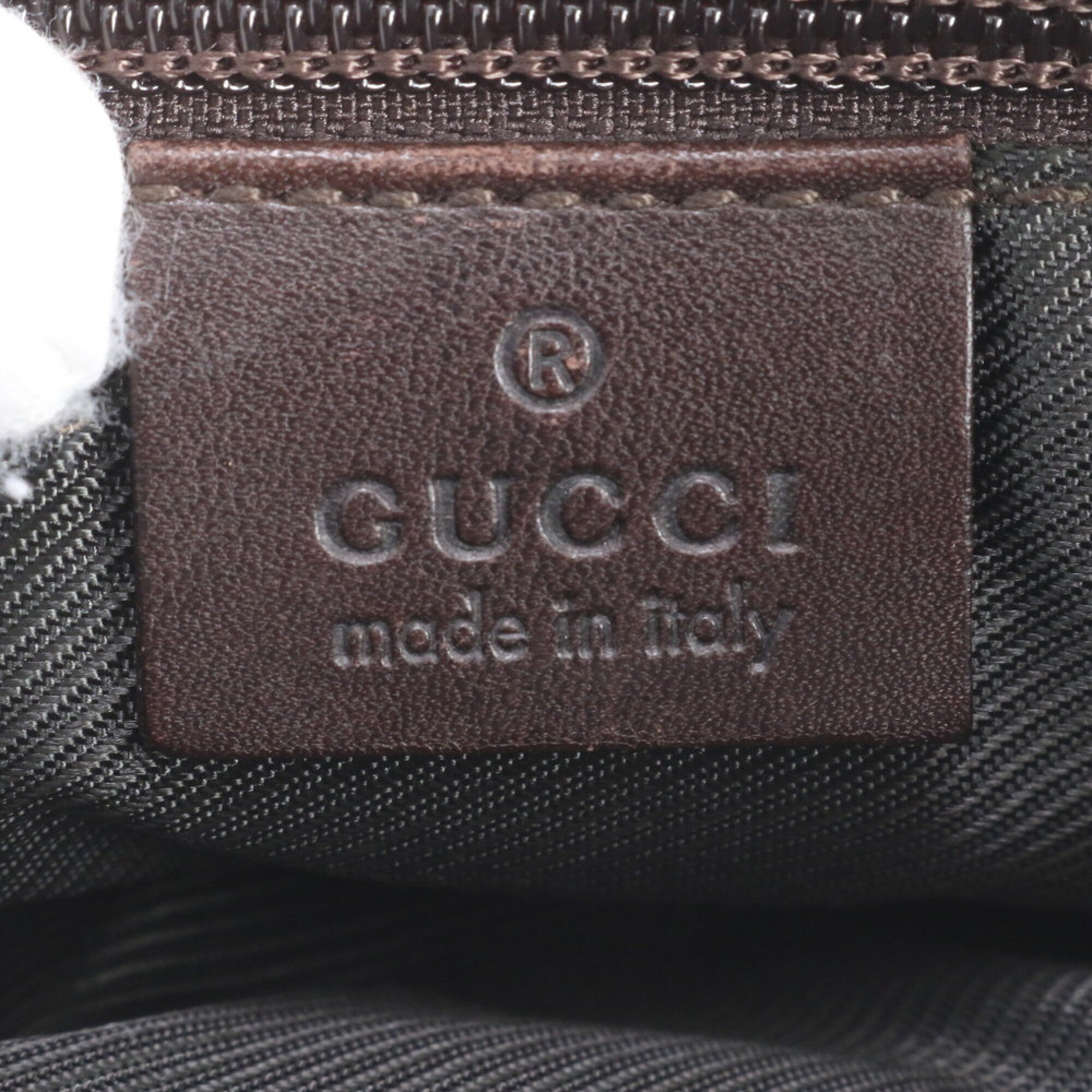 Gucci Gg Canvas Dark Brown Leather Canvas Shoulder Bag (Pre-Owned)