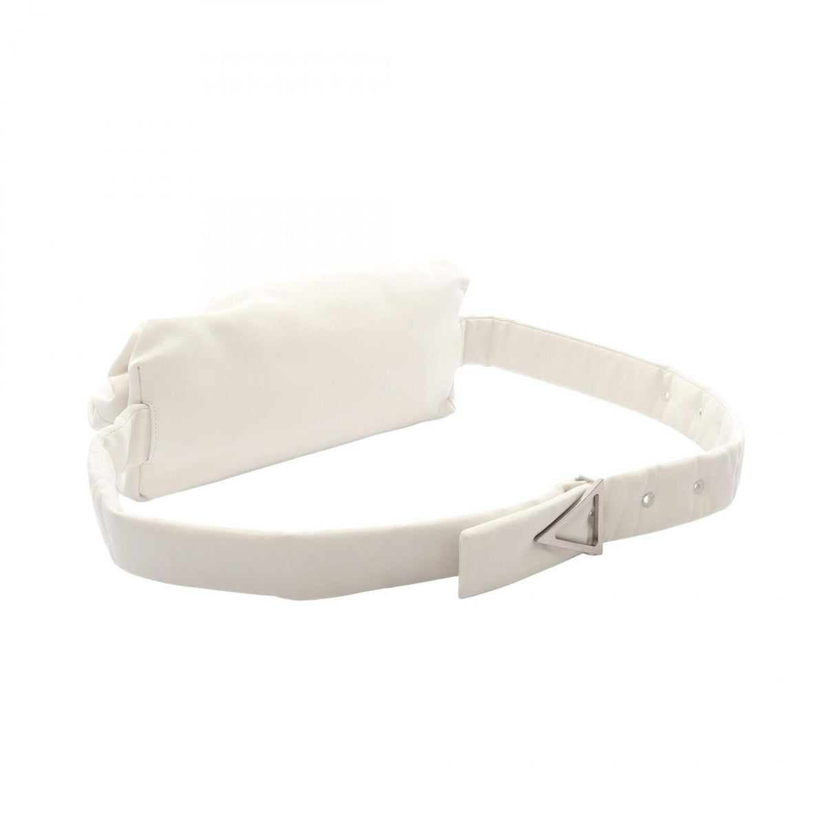 Bottega Veneta White Leather Fanny Pack Handbag Pouch (Pre-Owned)