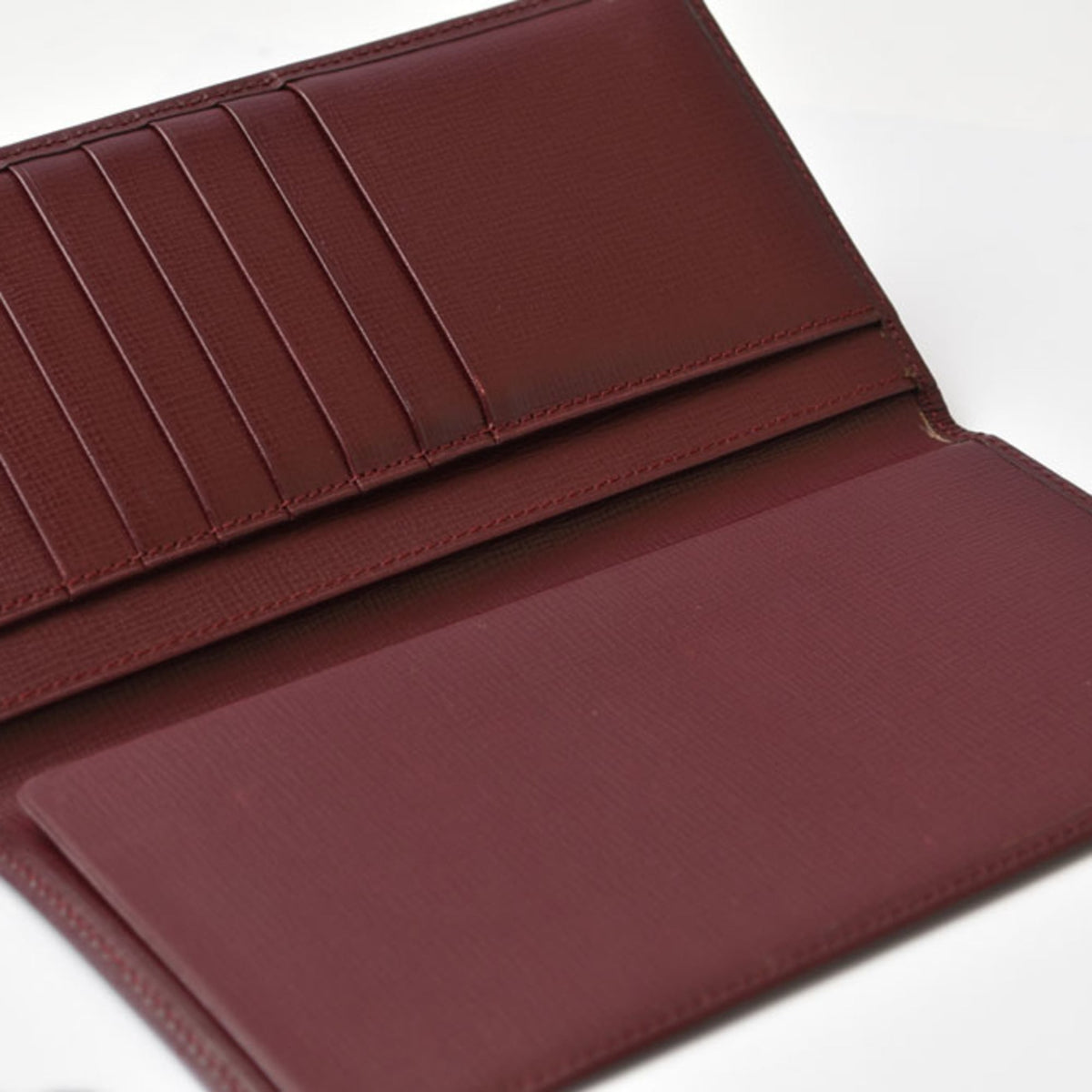 Cartier Bordeaux Leather Long Wallet (Bi-Fold) (Pre-Owned)