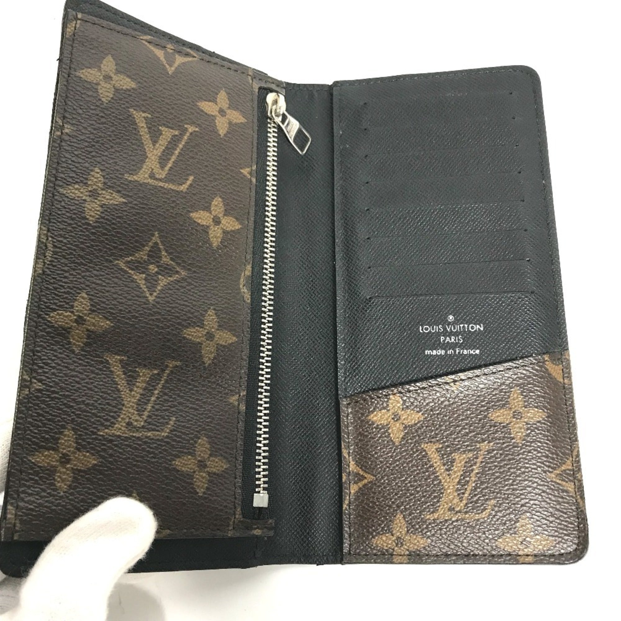 Louis Vuitton Monogram Macassar Black Brown Monogram Monogram Long Wallet (Bi-Fold) (Pre-Owned)