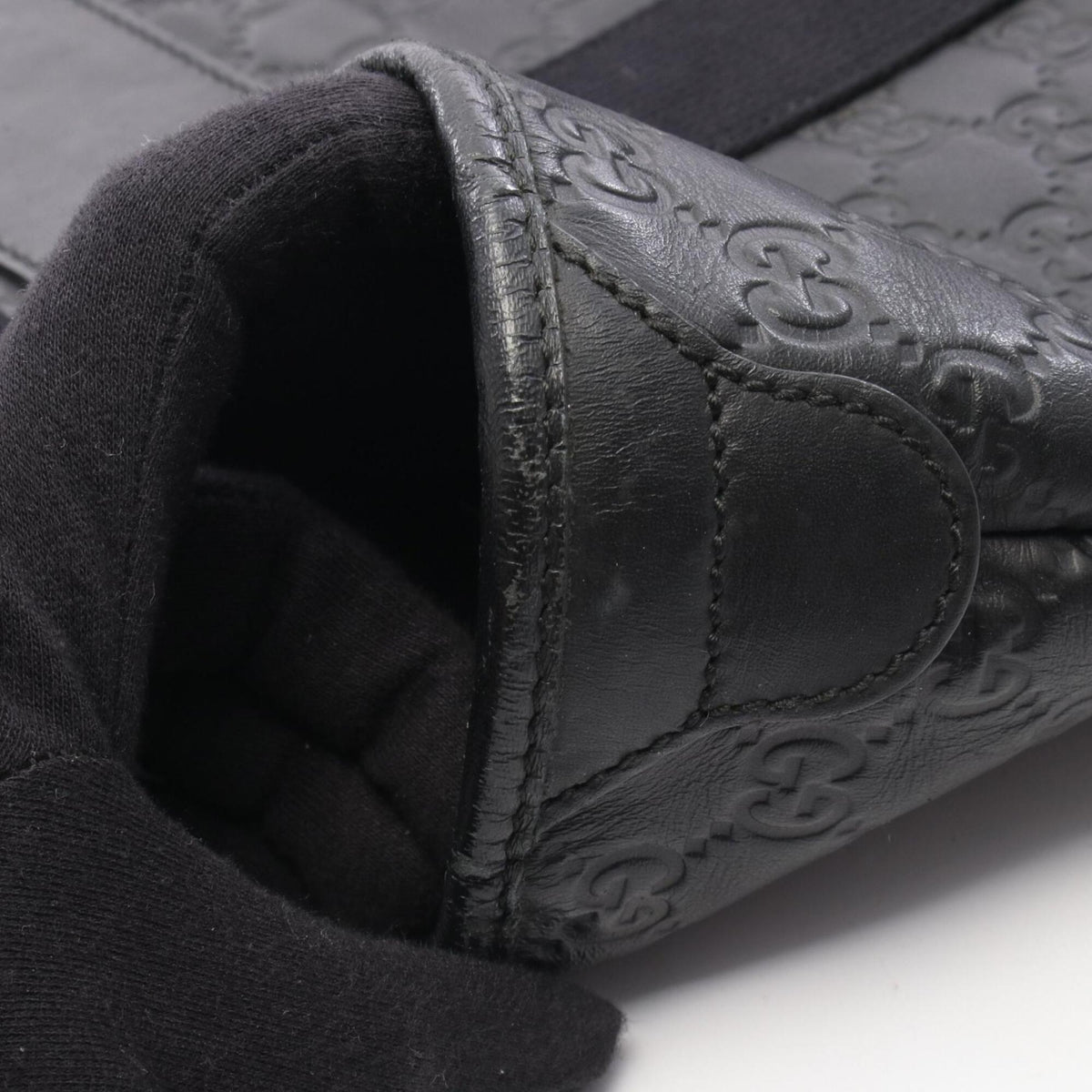 Gucci Black Leather Handbag Tote Bag (Pre-Owned)