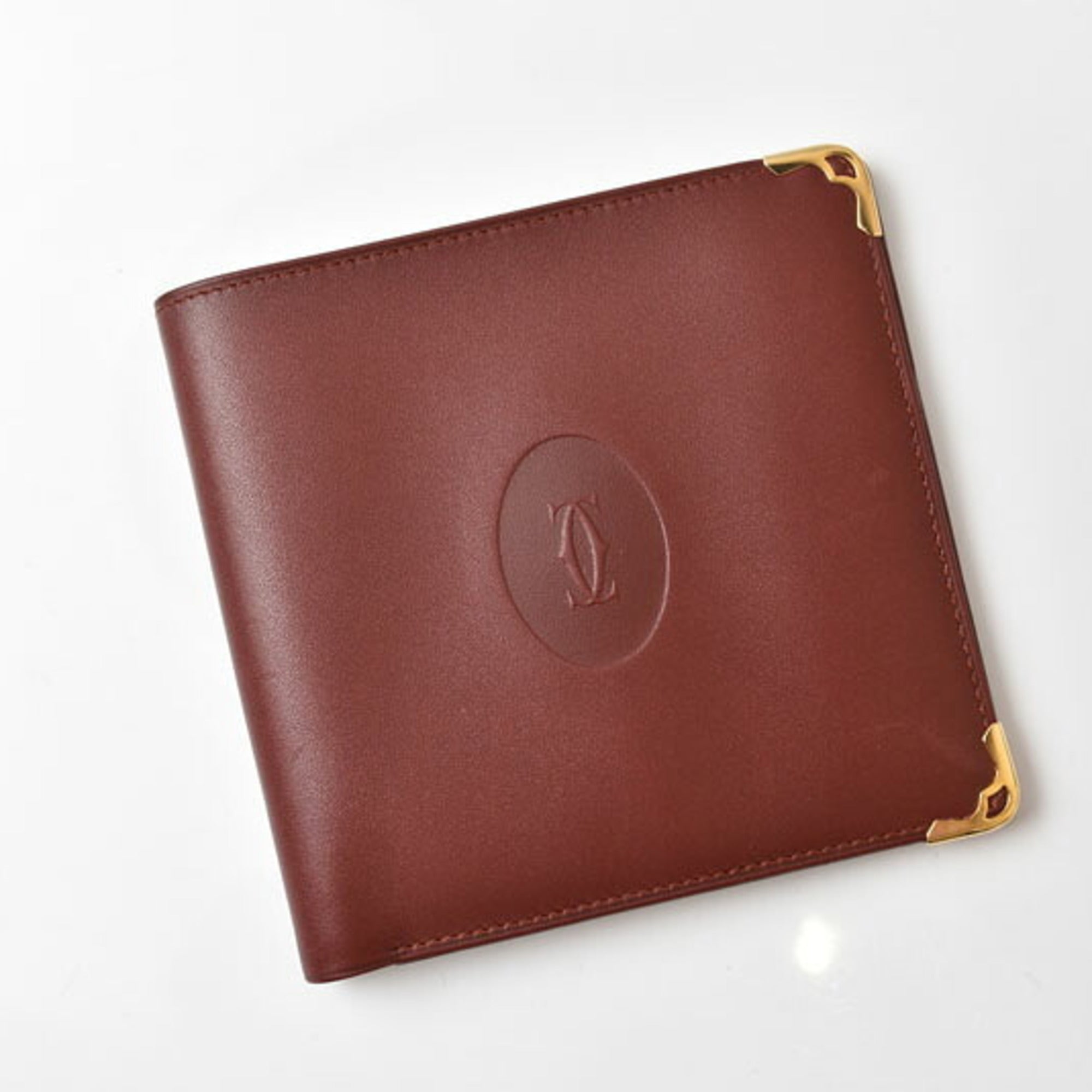 Cartier Bordeaux Leather Wallet (Bi-Fold) (Pre-Owned)