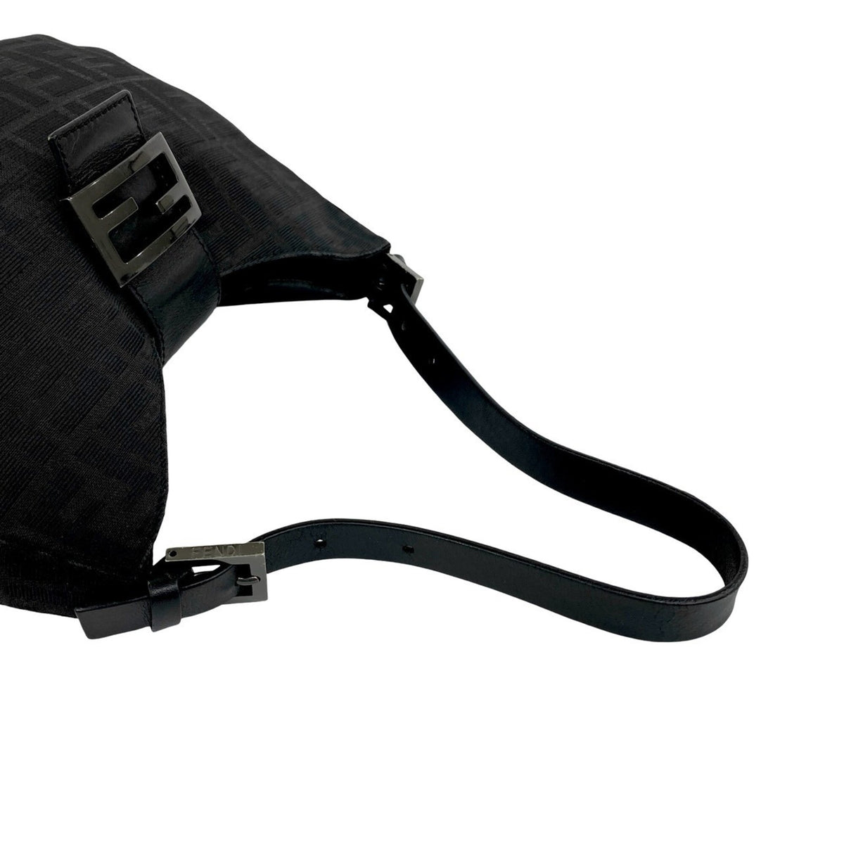 Fendi Black Canvas Leather Handbag Shoulder Bag (Pre-Owned)