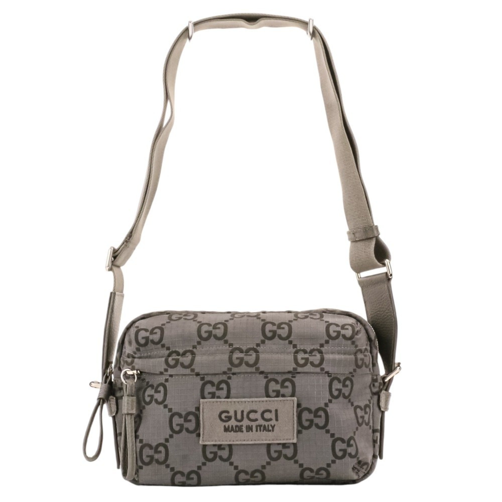Gucci Gray Polyester Shoulder Bag (Pre-Owned)