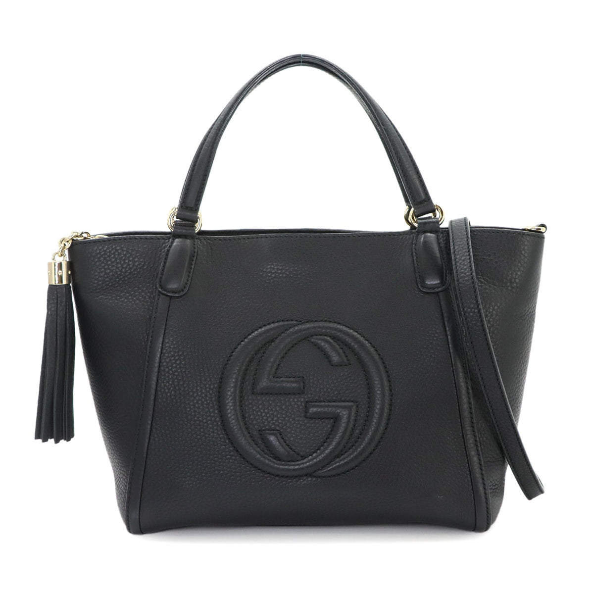 Gucci Soho Black Leather Handbag Shoulder Bag Tote Bag (Pre-Owned)