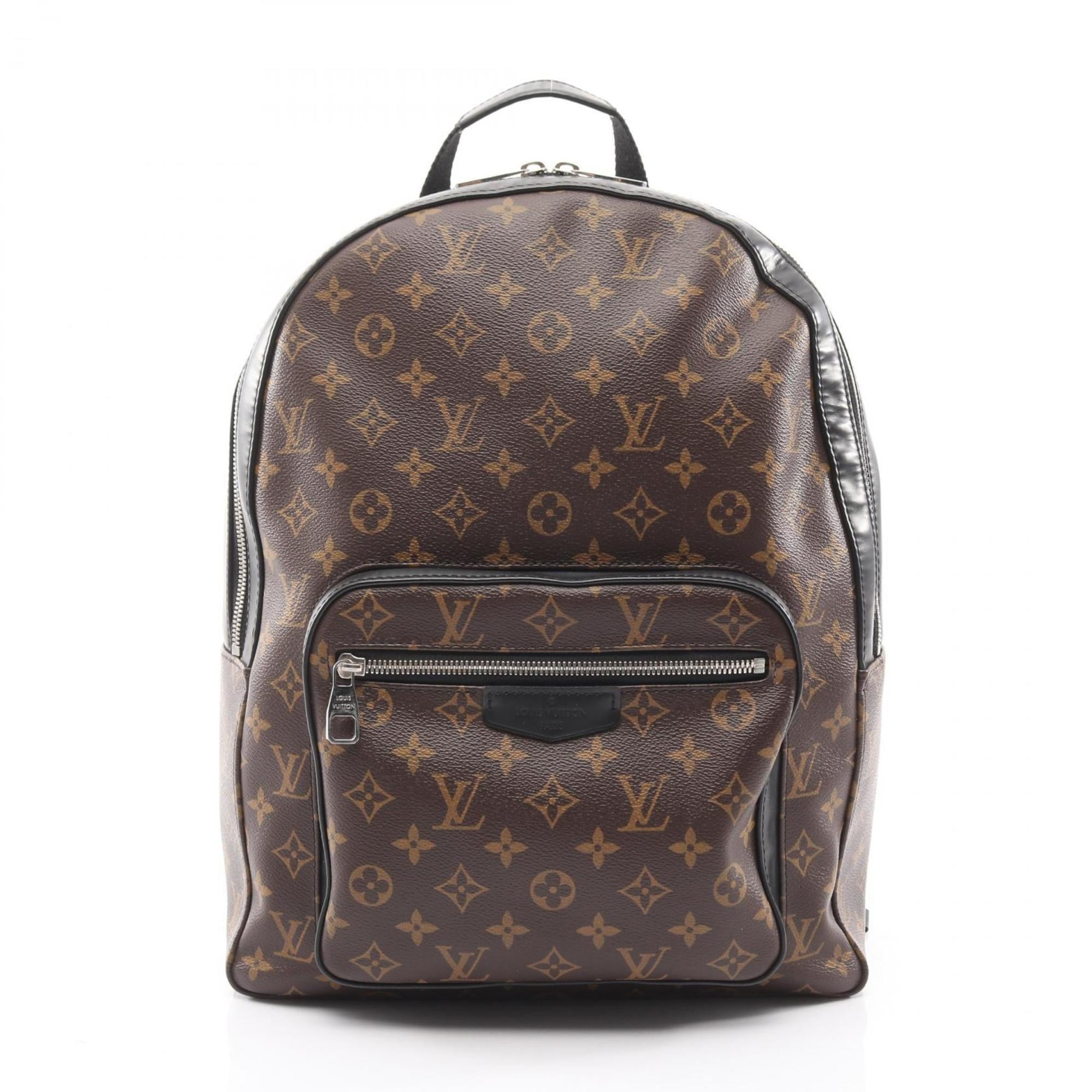 Louis Vuitton Black Brown Coated Canvas Leather Backpack (Pre-Owned)