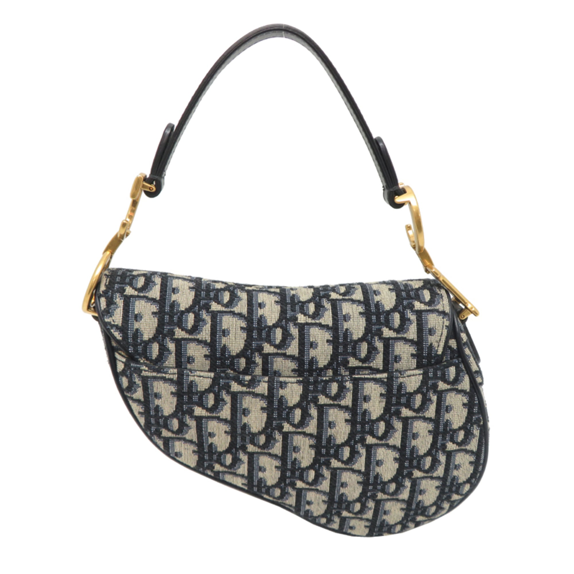 Christian Dior Jacquard Leather Handbag Saddle Bag (Pre-Owned)