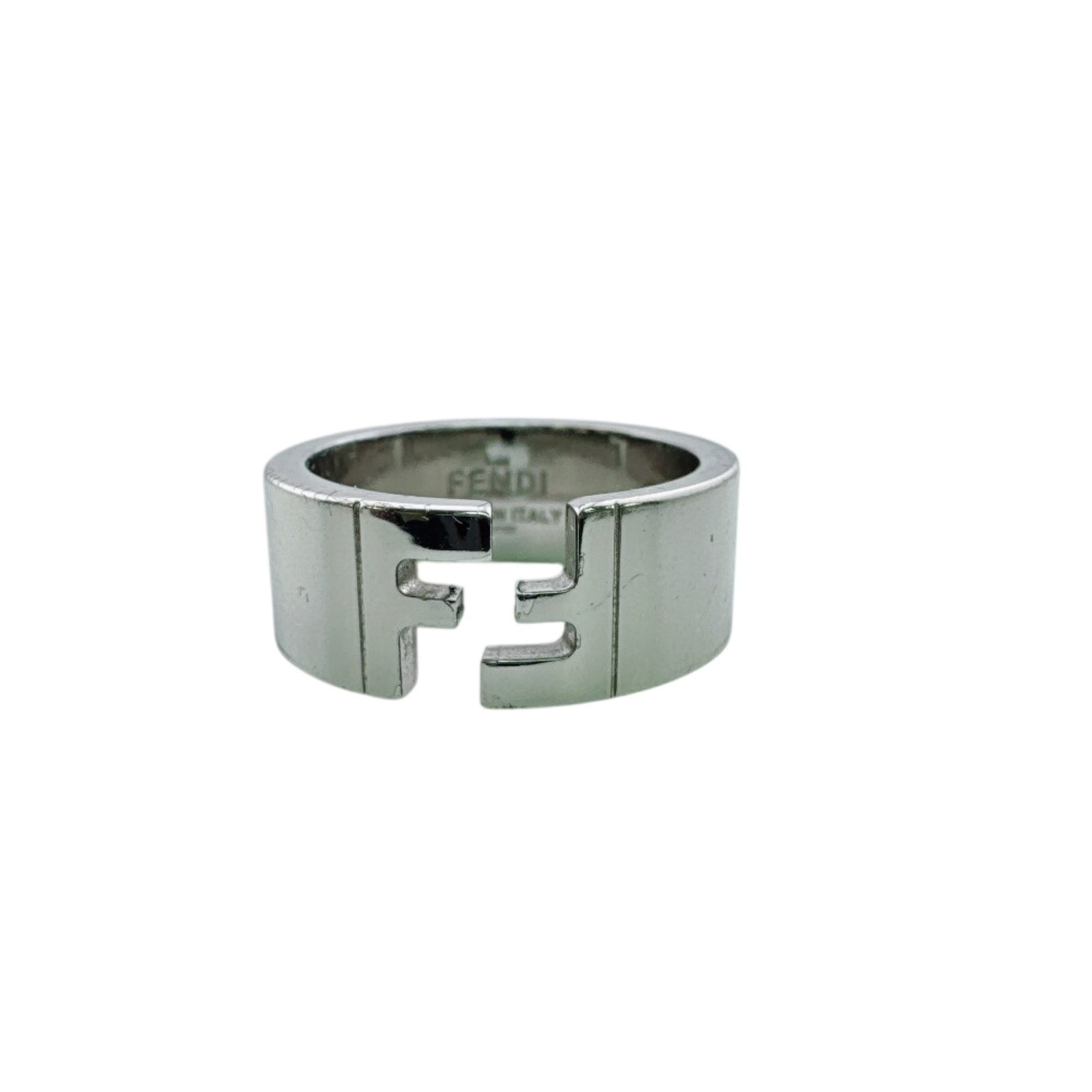 Fendi Silver Metal Band Ring (Pre-Owned)