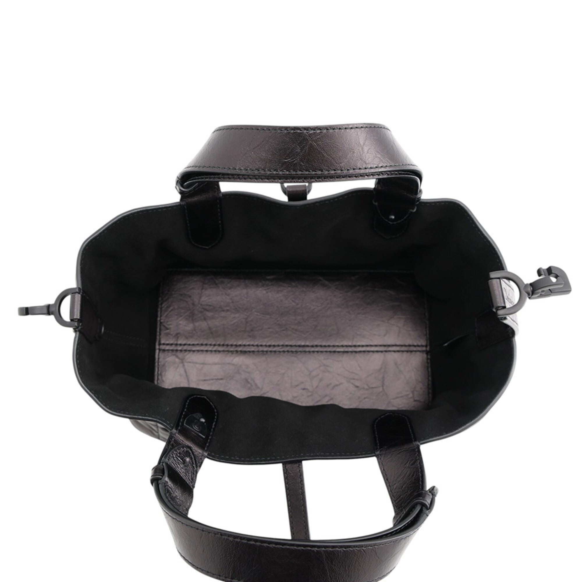 Christian Dior Metallic Black Leather Handbag (Pre-Owned)