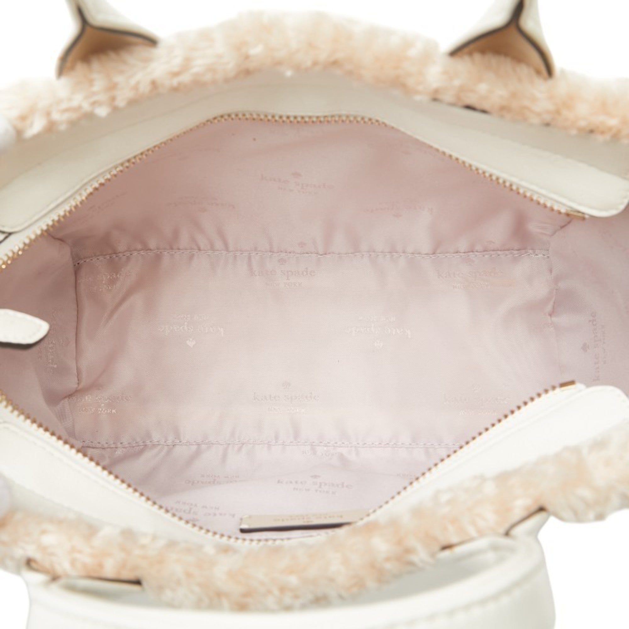 Kate Spade White Faux Fur Elastane Leather Handbag Shoulder Bag (Pre-Owned)