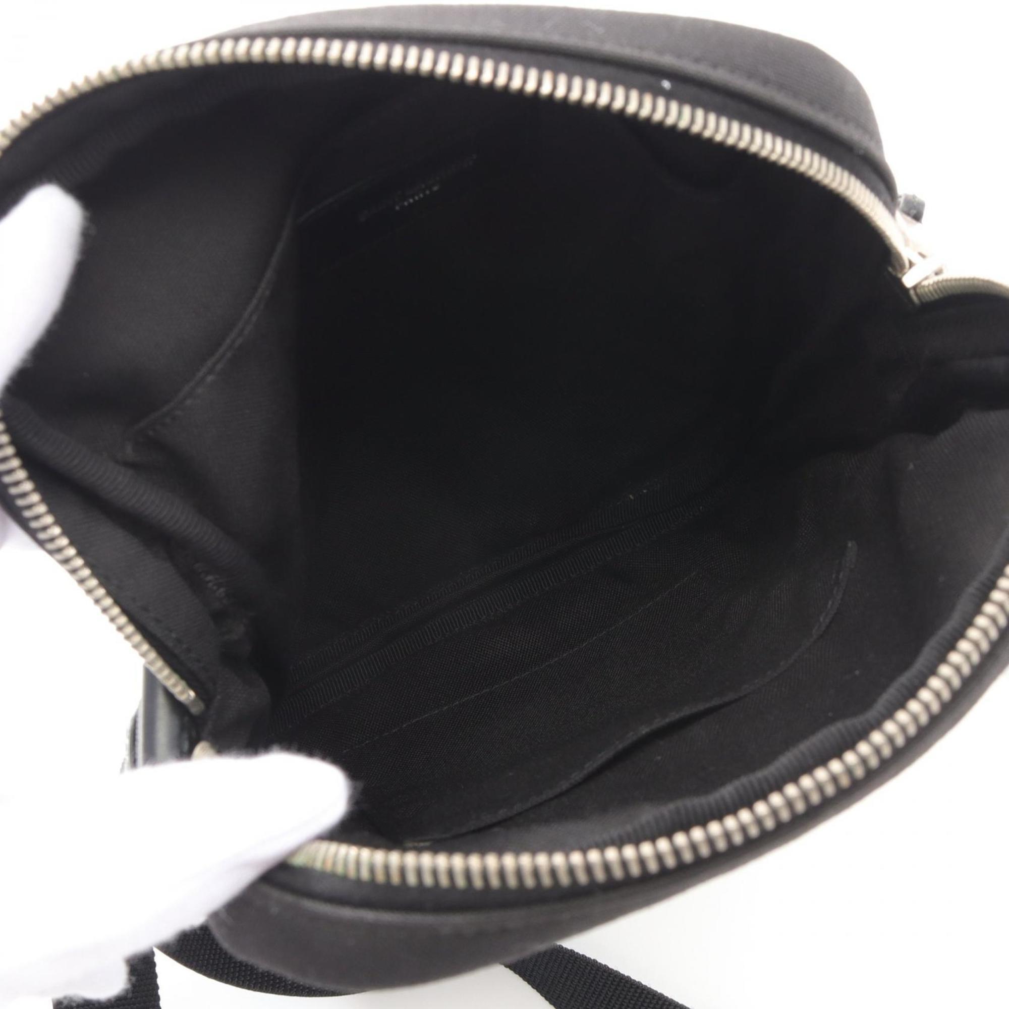 Saint Laurent Black Canvas Leather Shoulder Bag (Pre-Owned)